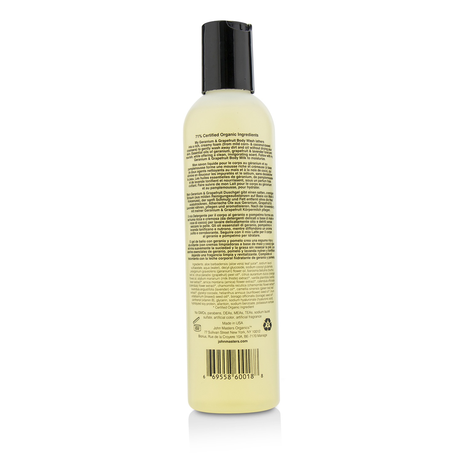 John Masters Organics Geranium & Grapefruit Body Wash 236ml/8oz