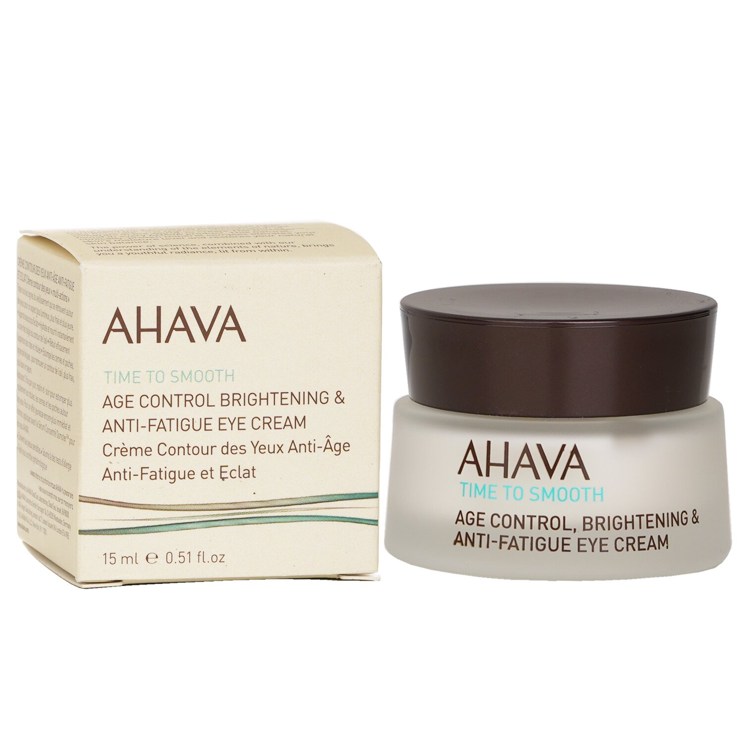 Ahava كريم عيون مضاد للتعب مفتح للبشرة لضبط آثار التقدم بالسن Time To Smooth 15ml/0.51oz