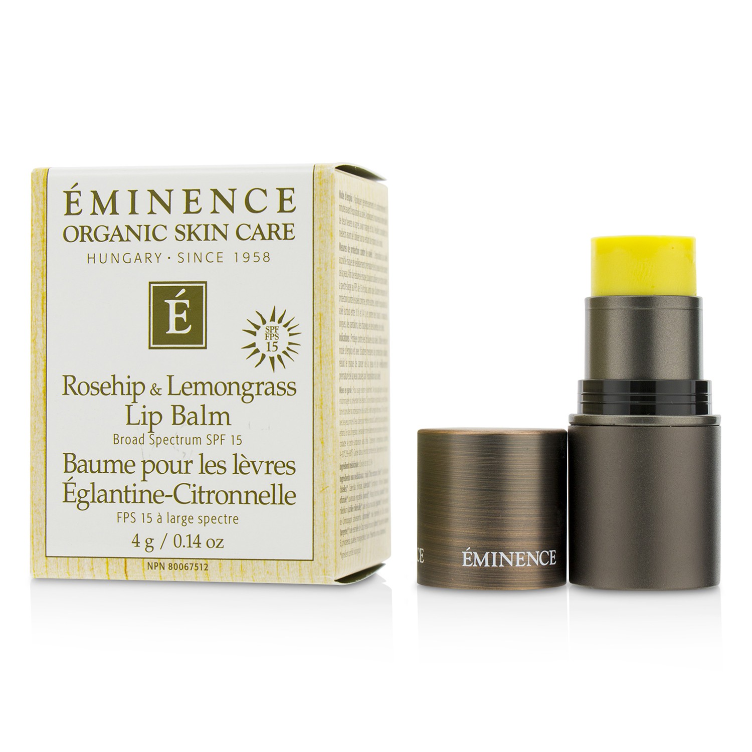 Eminence Rosehip & Lemongrass Lip Balm SPF 15 4g/0.14oz