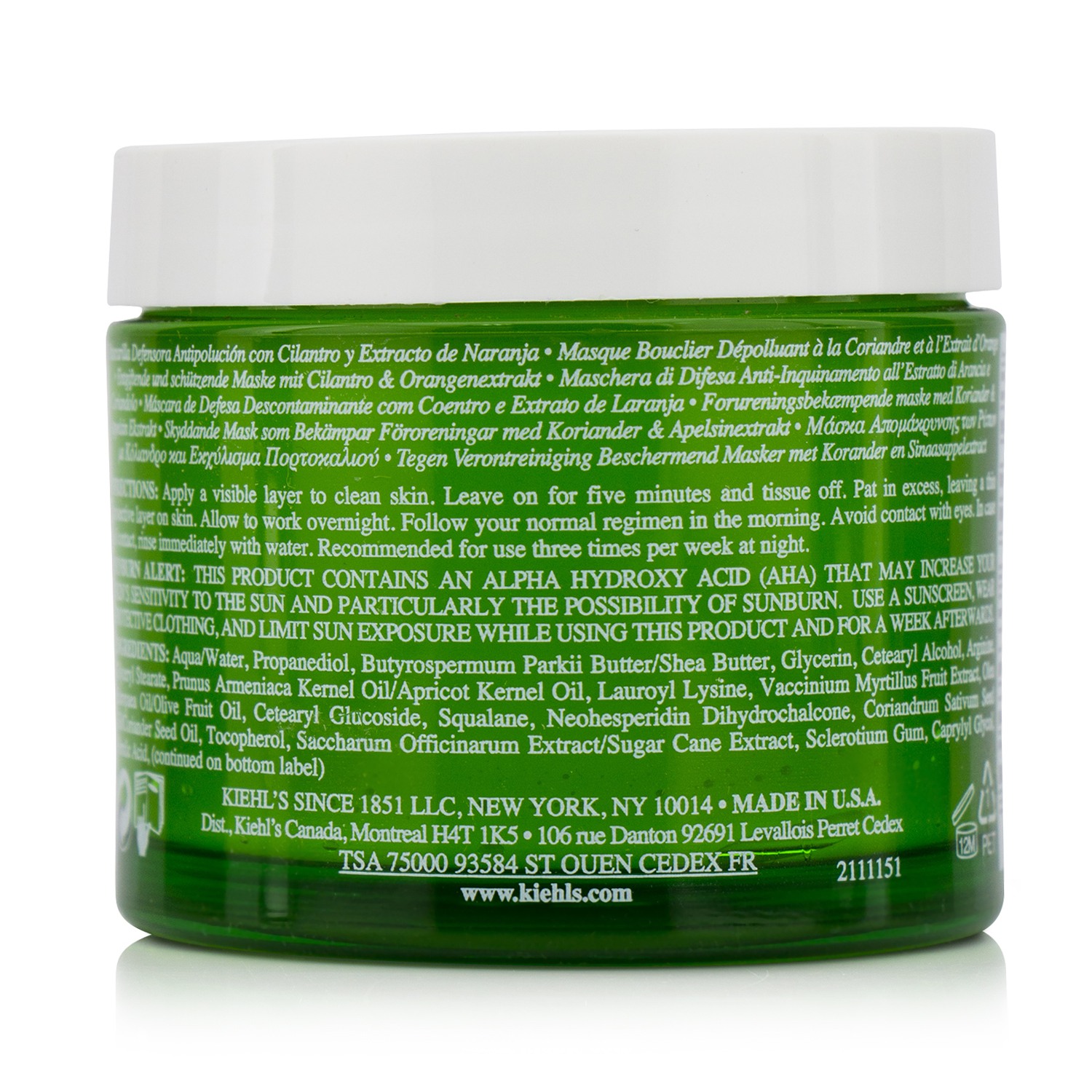 Kiehl's Cilantro & Orange Extract Pollutant Defending Masque 100ml/3.3oz