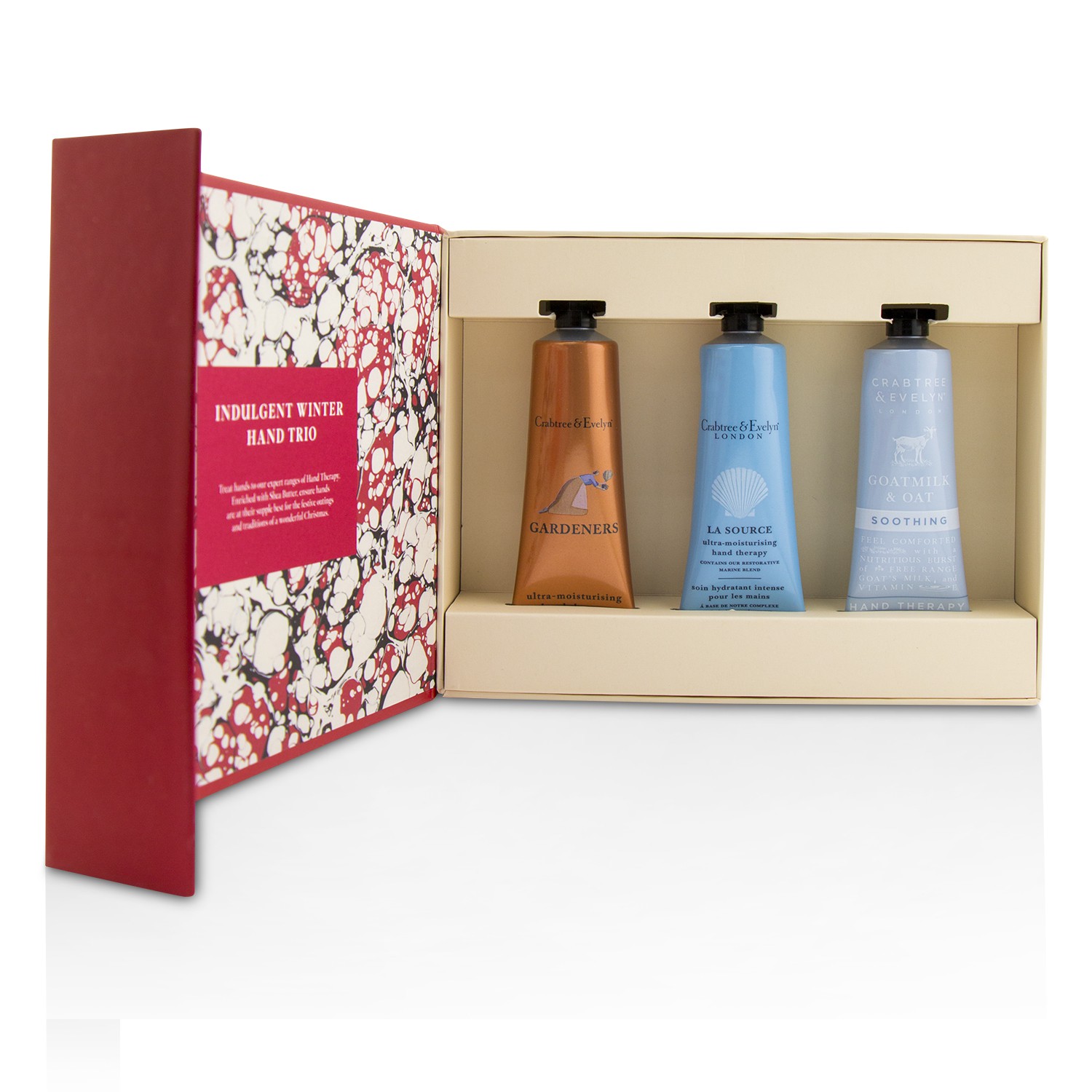 Crabtree & Evelyn Indulgent Winter Hand Trio (1x Gardeners, 1x La Source, 1x Goatmilk & Oat) 3x25g/0.86oz