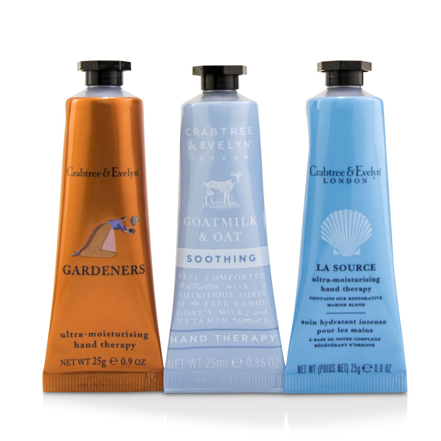 Crabtree & Evelyn Indulgent Winter Hand Trio (1x Gardeners, 1x La Source, 1x Goatmilk & Oat) 3x25g/0.86oz