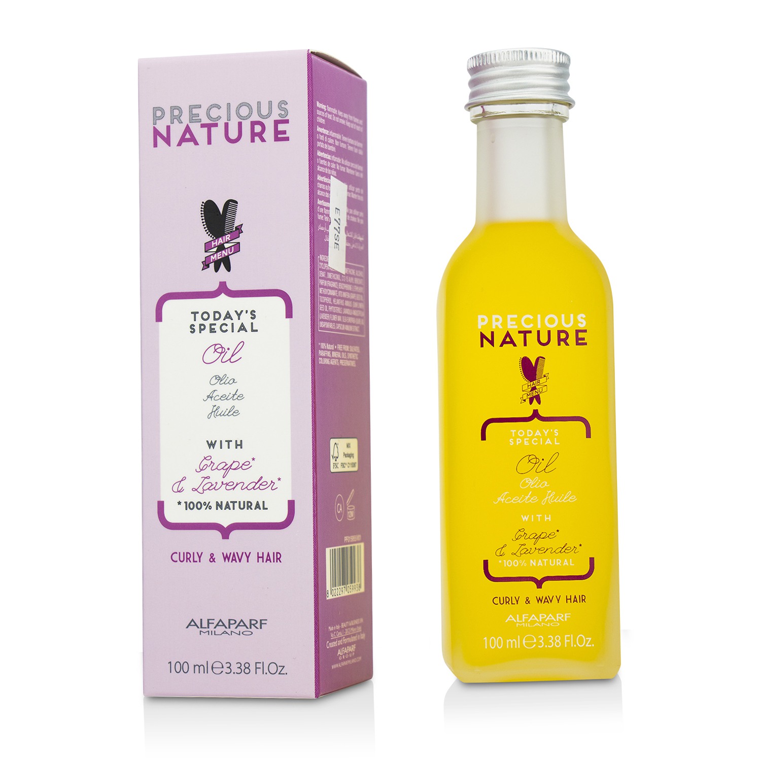 AlfaParf Precious Nature Today's Special Oil with Grape & Lavender (For Curly & Wavy Hair) 100ml/3.38oz