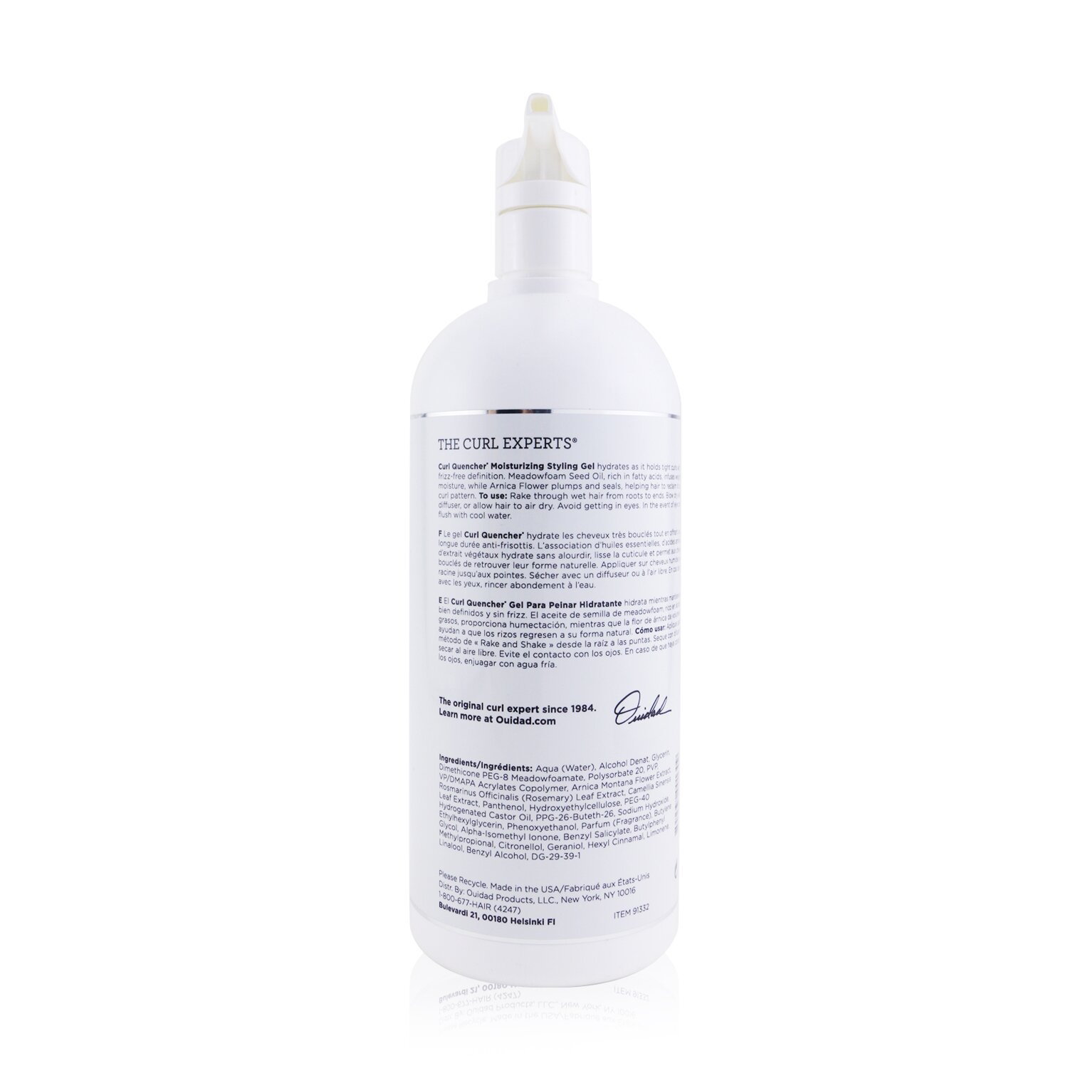 Ouidad Curl Quencher Nəmləndirici Forma Verən Gel (Sıx Buruqlar) 1000ml/33.8oz