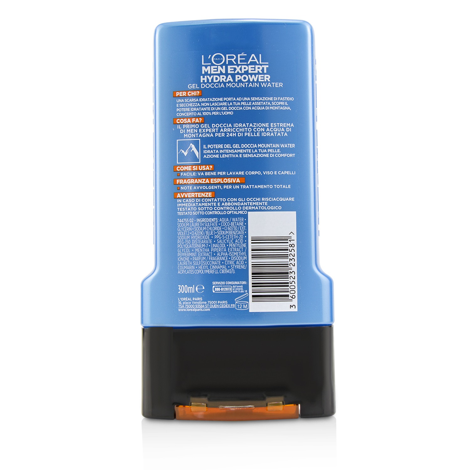 L'Oreal Men Expert Shower Gel - Hydra Power (For Body, Face & Hair) 300ml/10.1oz