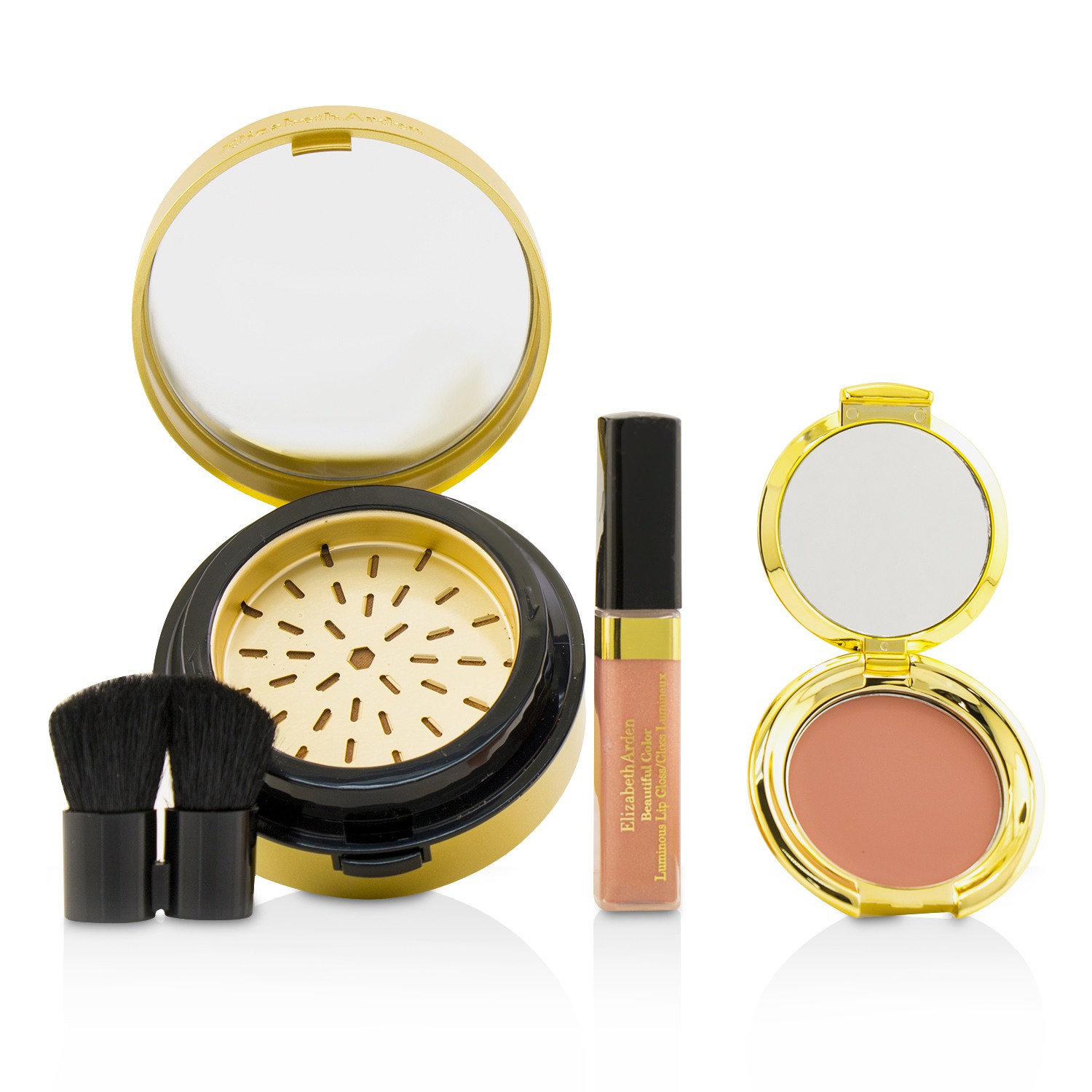 Elizabeth Arden Bronze In The City Color Collection (1 x Bronzing Powder, 1 x Blush, 1 x Lip Gloss, 1 x Brush) 4pcs