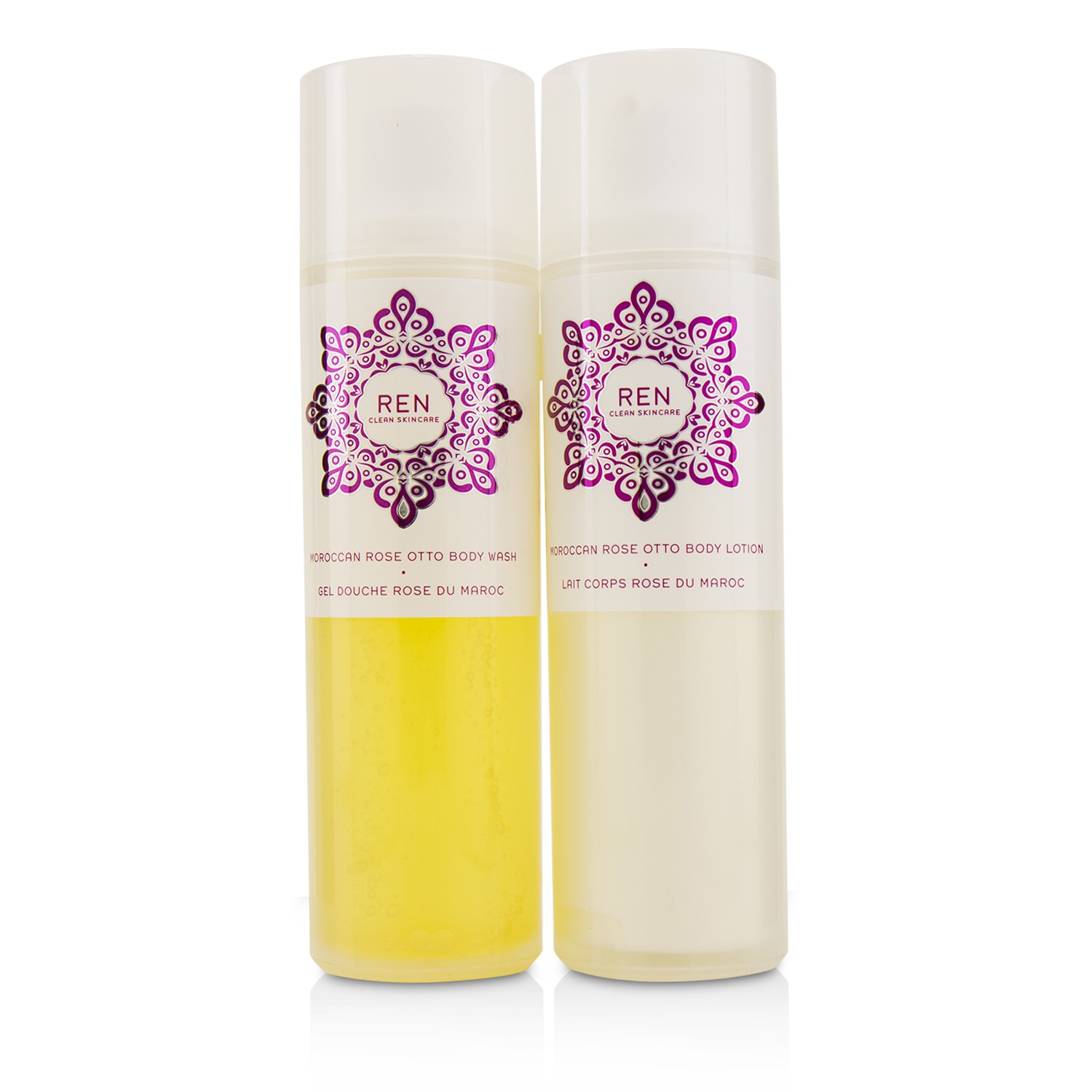 Ren Rose To The World Moroccan Rose Otto Set: Body Wash 200ml + Body Lotion 200ml 2pcs