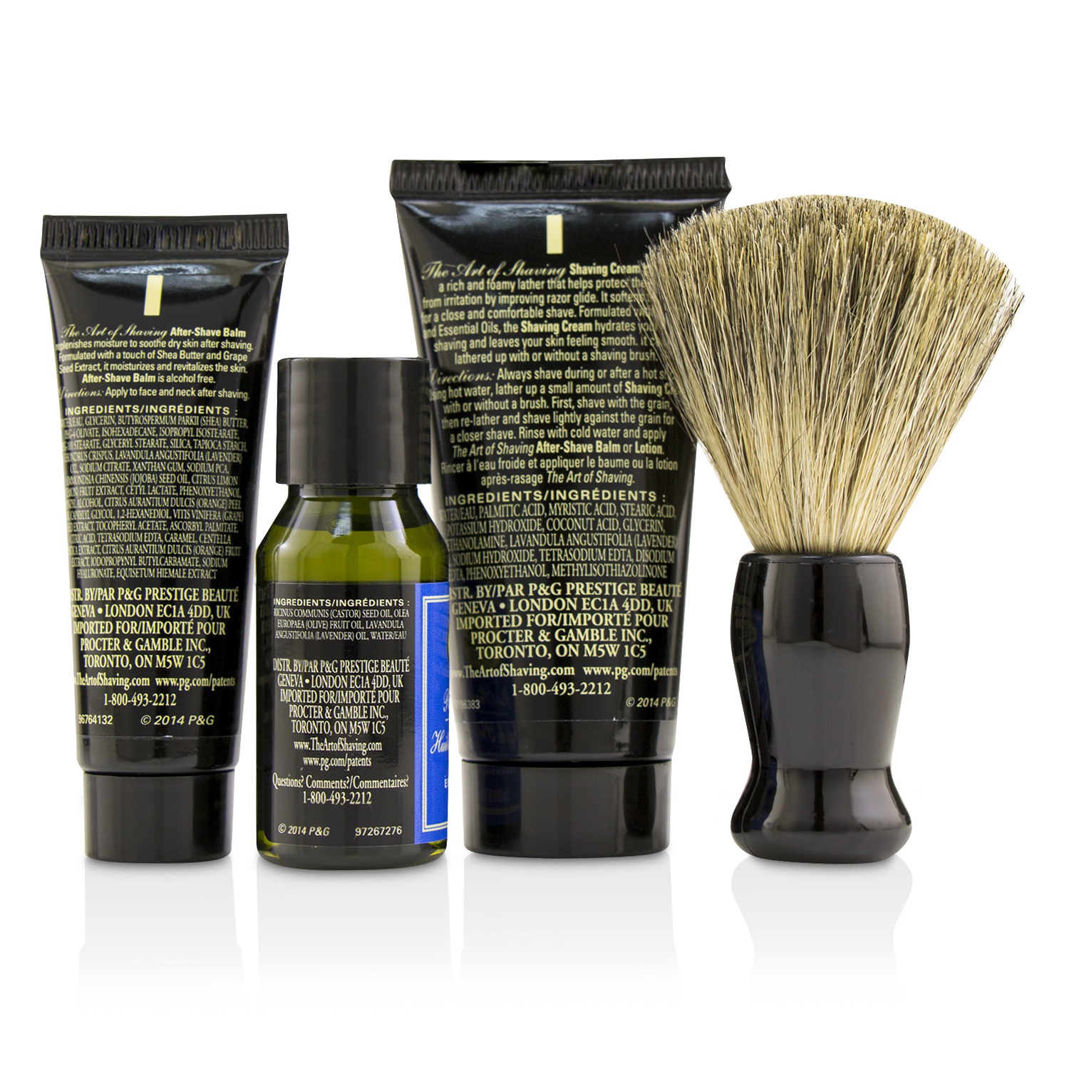 The Art Of Shaving Starter Kit - Lavender: Pre Shave Oil + Shaving Cream + After Shave Balm + Brush + Bag 4pcs + 1 Bag