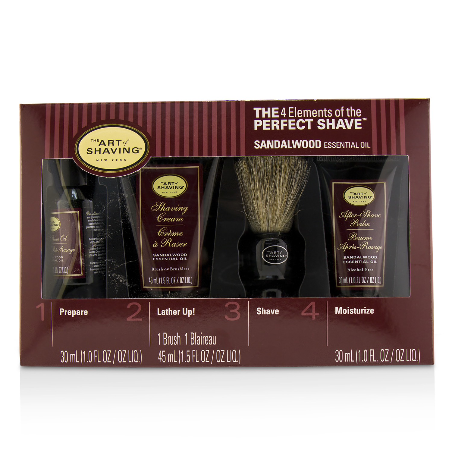 The Art Of Shaving The 4 Elements of the Perfect Shave Mid-Size Kit ערכת גילוח בגודל מדיום- Sandalwood 4pcs