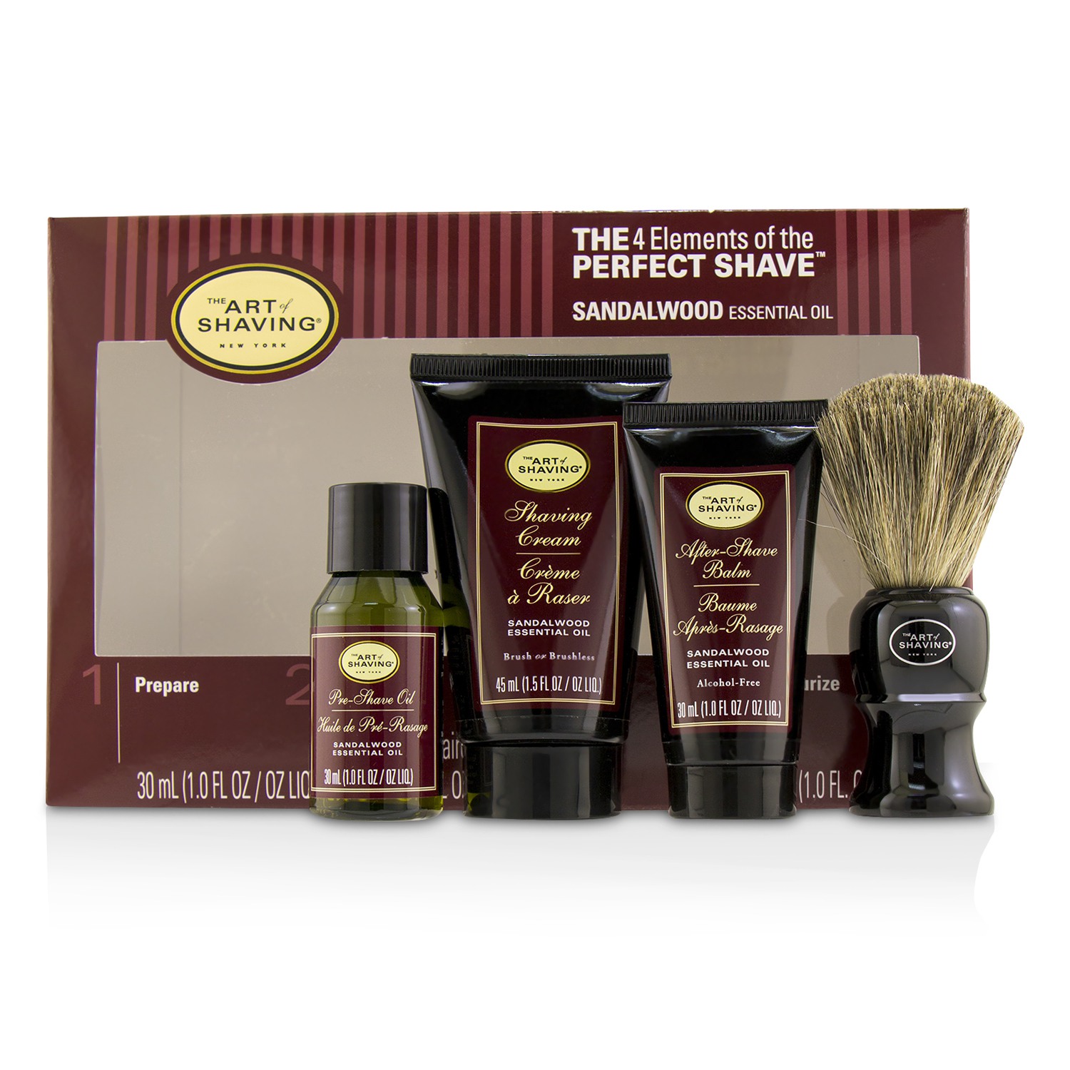 The Art Of Shaving The 4 Elements of the Perfect Shave Mid-Size Kit ערכת גילוח בגודל מדיום- Sandalwood 4pcs