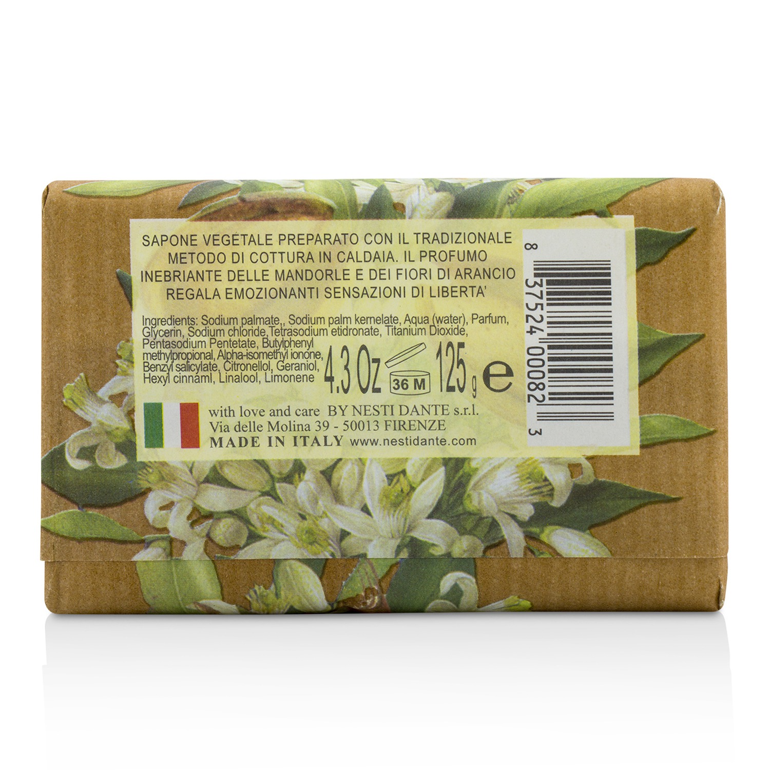 Nesti Dante Marsiglia In Fiore Vegetal Soap - Almond & Orange Bloosom 125g/4.3oz