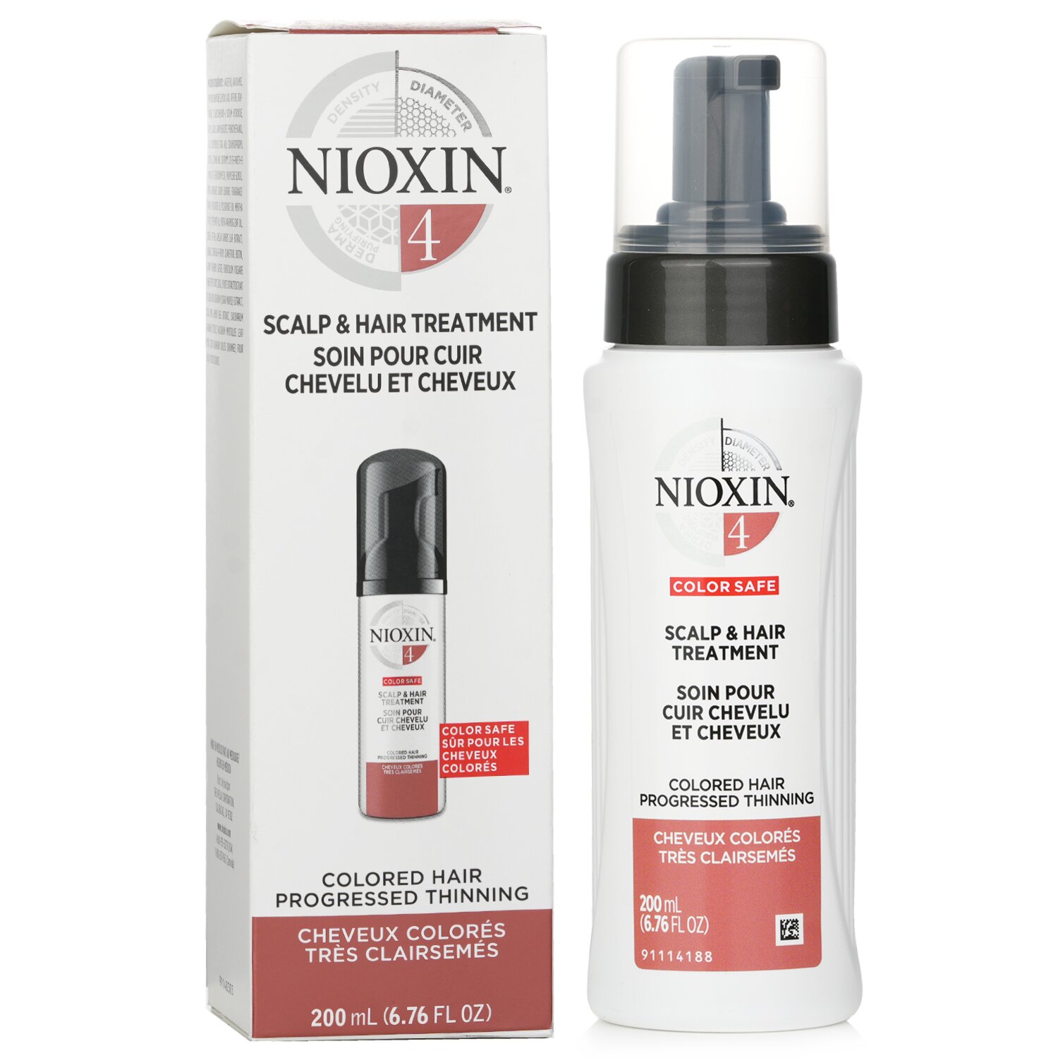 Nioxin علاج للشعر وفروة الرأس Diameter System 4 (للشعر المصبوغ والرفيع جداً وآمن على اللون) 200ml/6.76oz