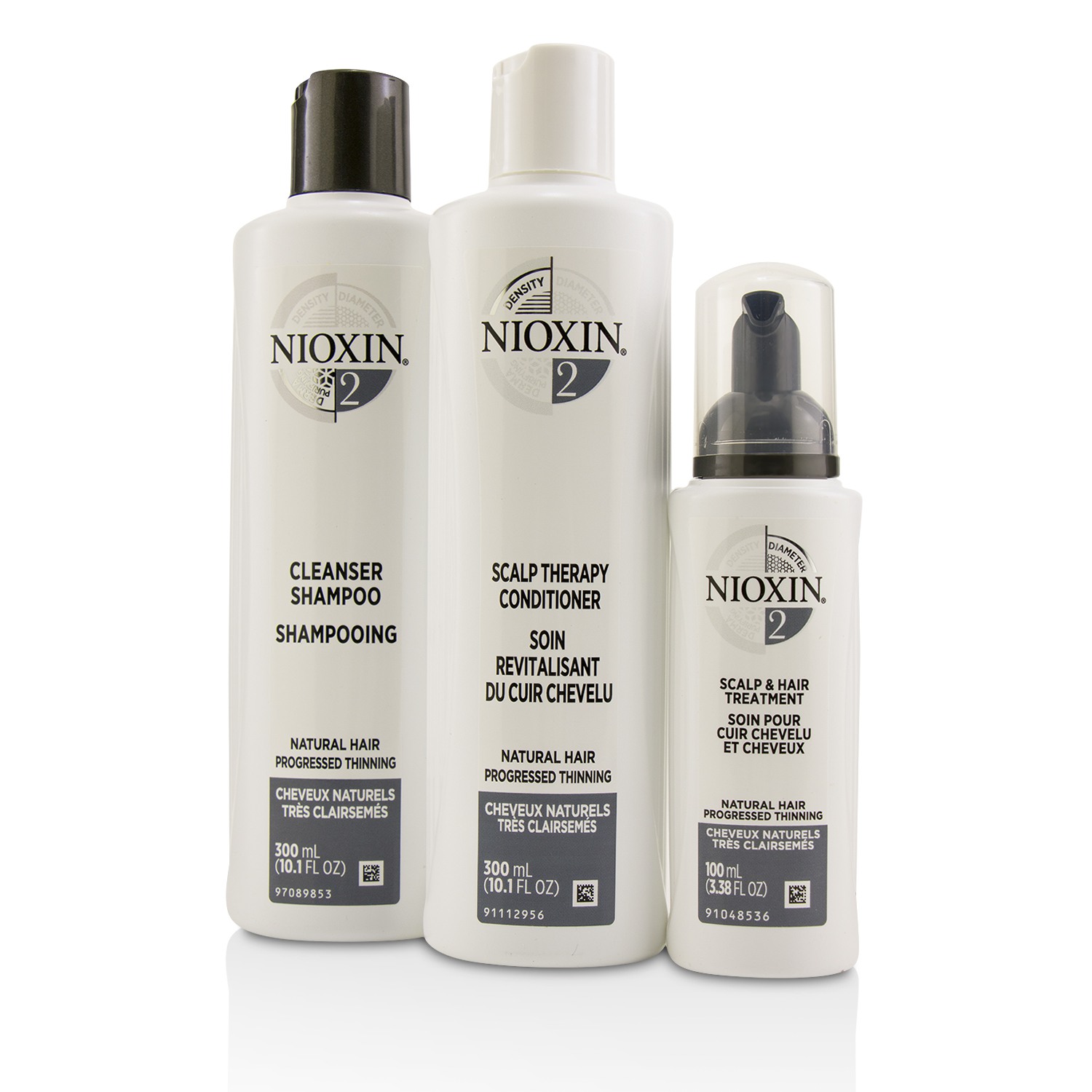 Nioxin 3D Care System Kit 2 - For Natural Hair, Progressed Thinning, Light Moisture 3pcs