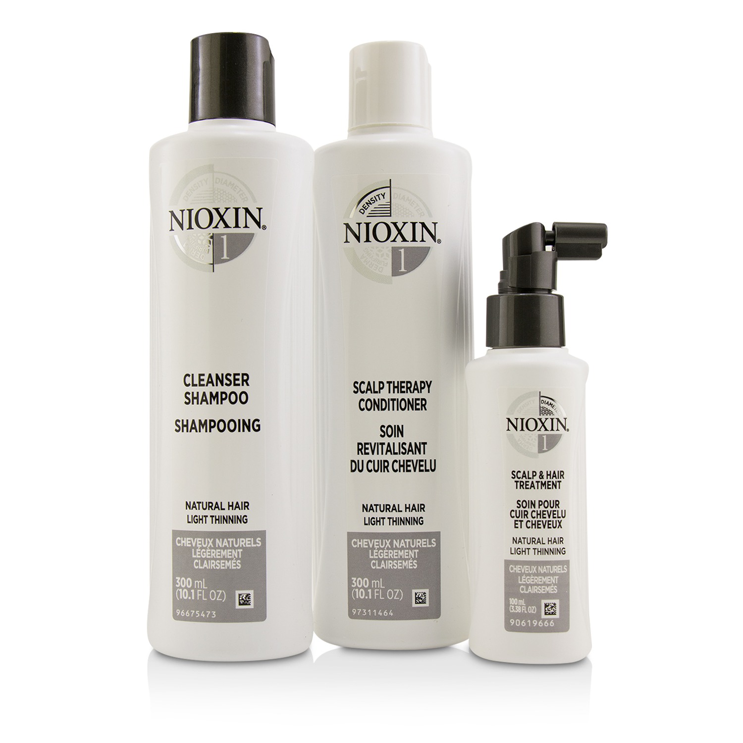 Nioxin 3D Care System Kit 1 - For Natural Hair, Light Thinning, Light Moisture 3pcs