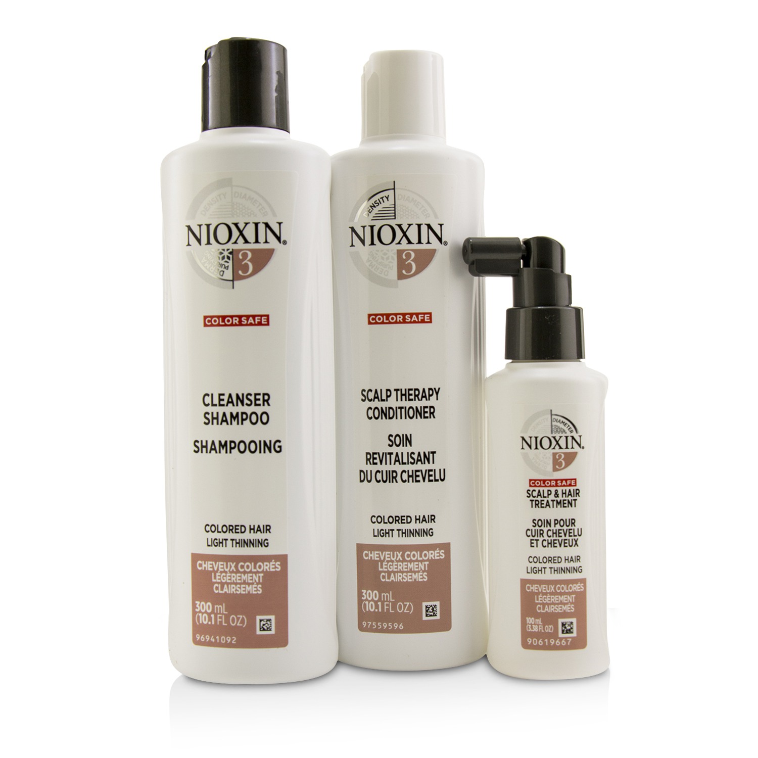 Nioxin 3D Care System Kit 3 - For Colored Hair, Light Thinning, Balanced Moisture 3pcs