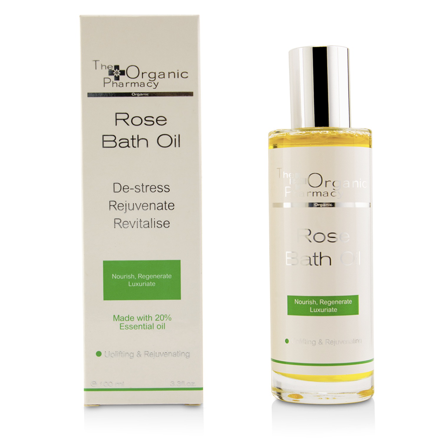 The Organic Pharmacy Rose Bath Oil - Uplifting & Rejuvenating 100ml/3.3oz