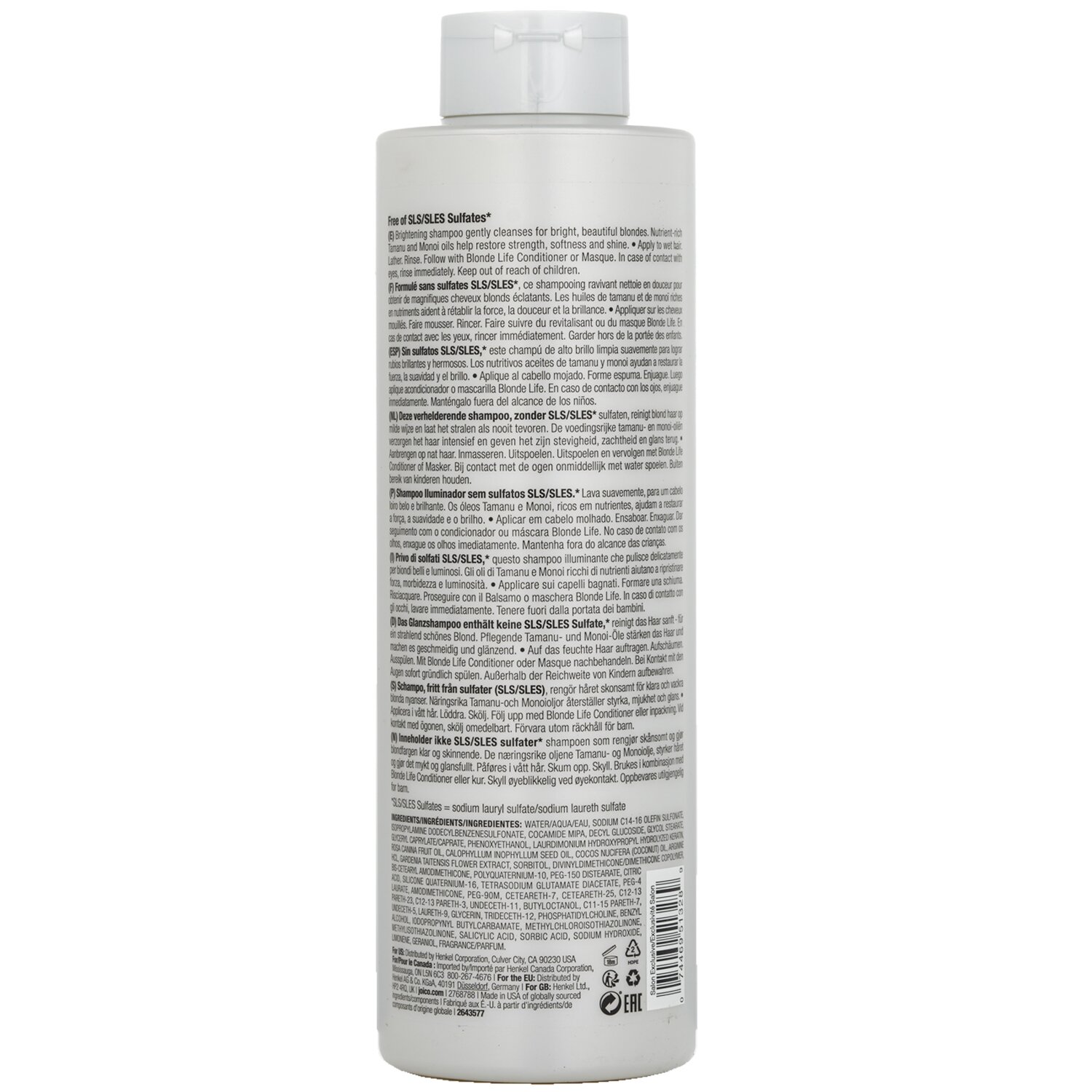 Joico شامبو مفتح Blonde Life (لتغذية وإضاءة الشعر) 1000ml/33.8oz