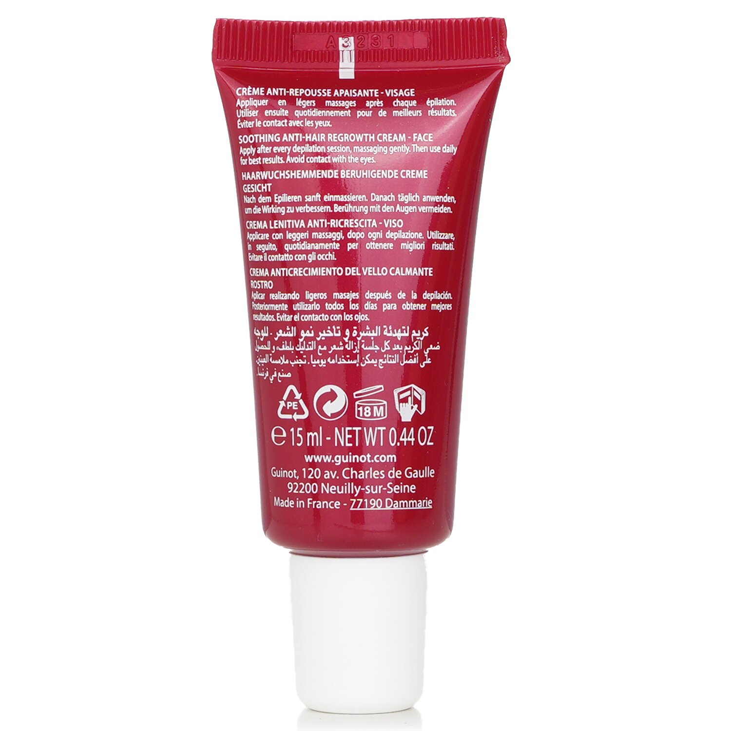 Guinot Krem do twarzy na dzień Depil Logic Anti-Hair Regrowth Face Cream 15ml/0.44oz