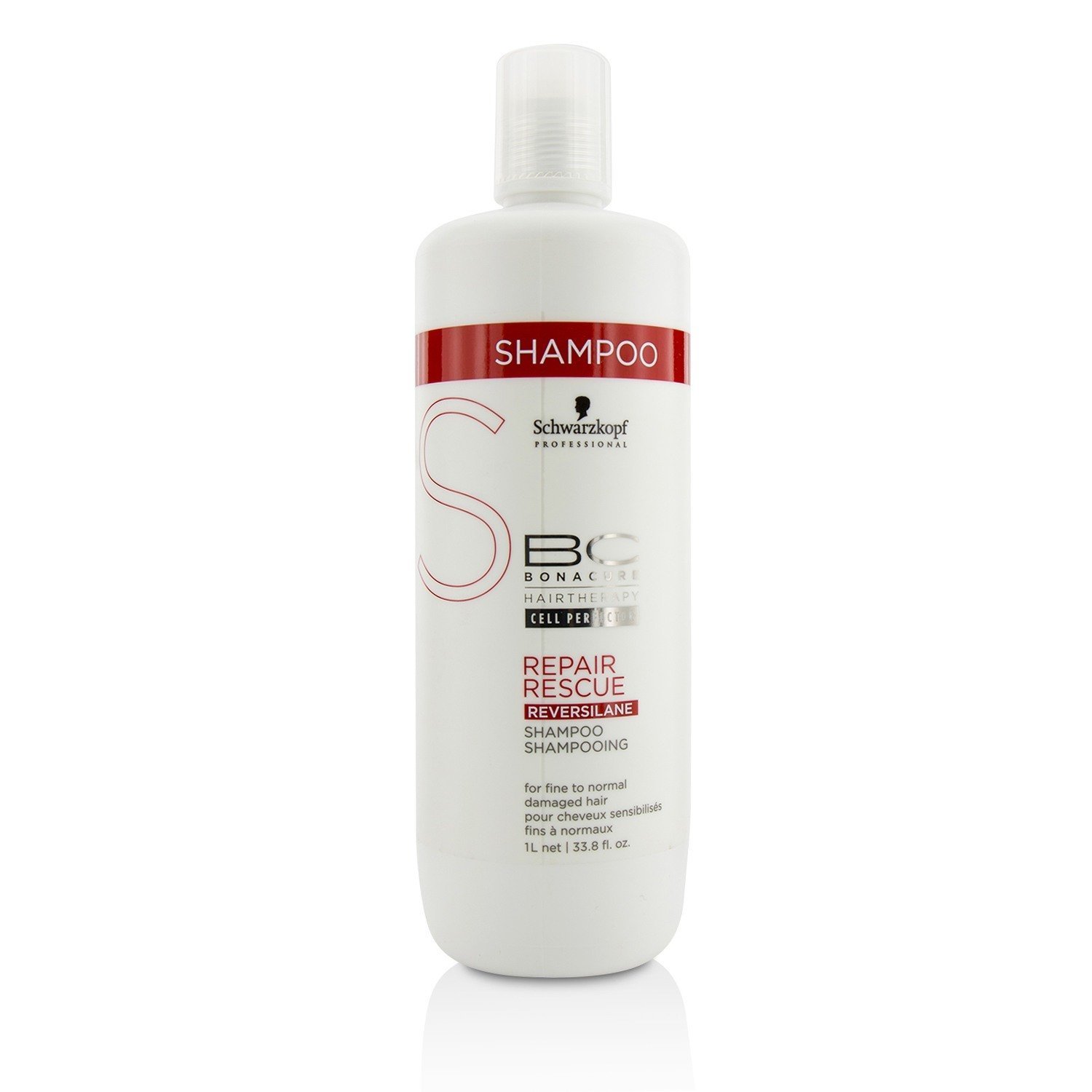 Schwarzkopf BC Repair Rescue Reversilane Champú (Para Cabello Dañado, Fino a Normal) 1000ml/33.8oz