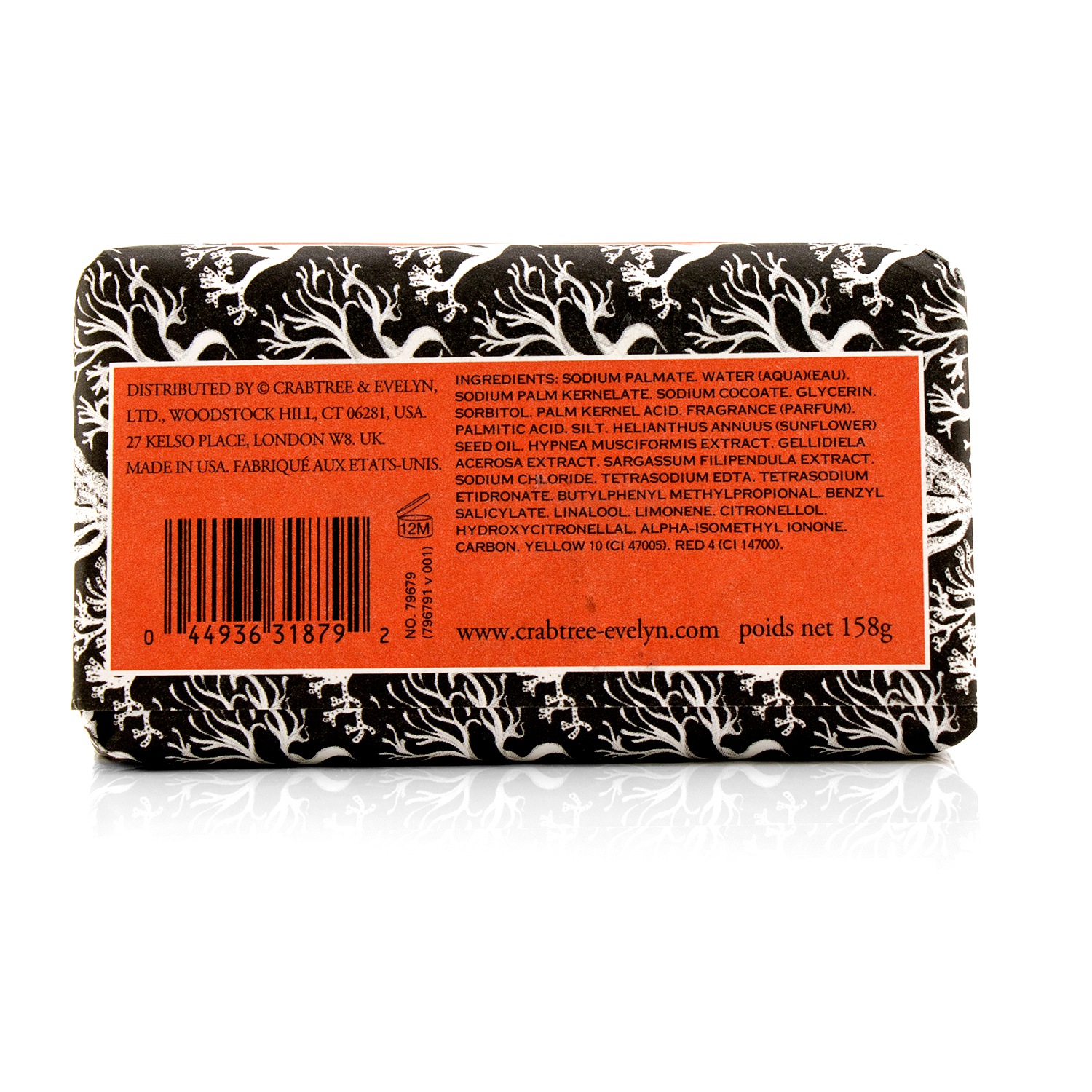 瑰珀翠  Crabtree & Evelyn Black Sea Mud & Seaweed Triple Milled Soap 158g/5.6oz