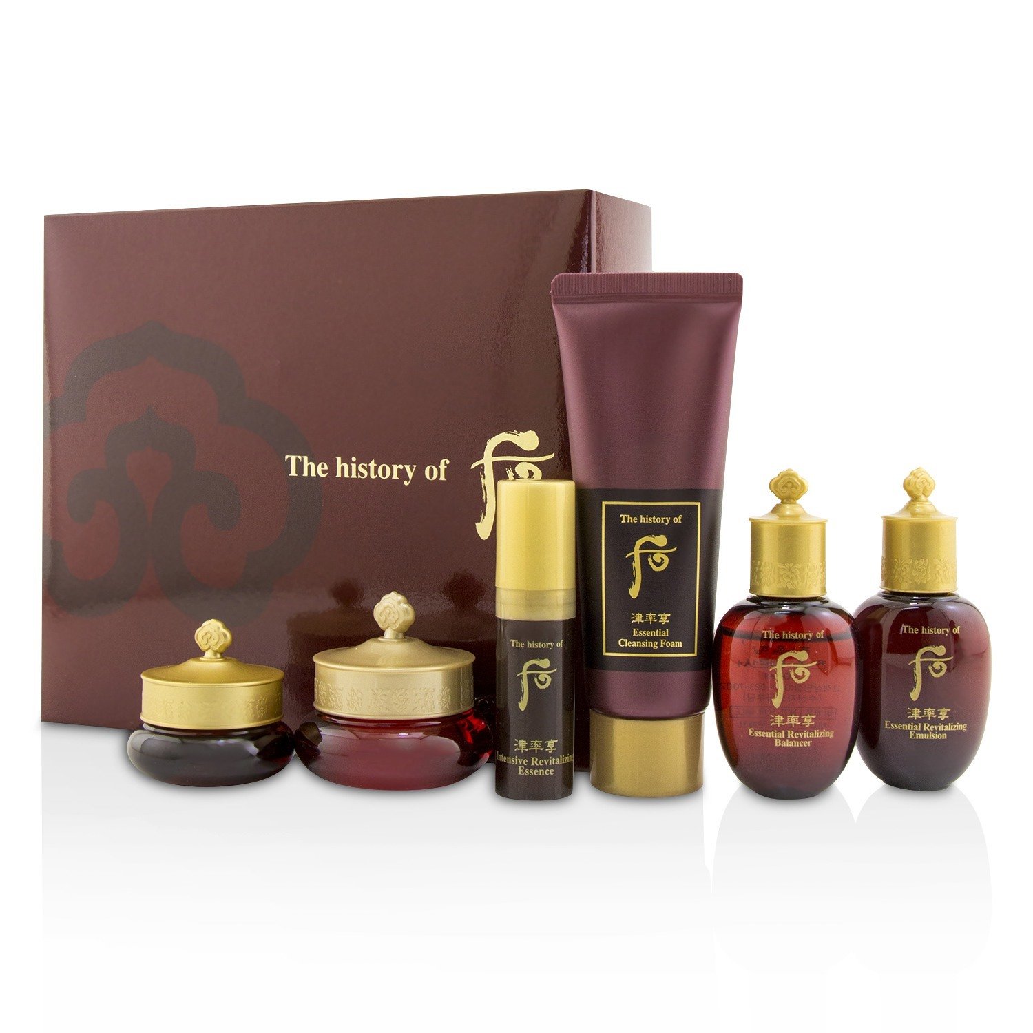 Whoo (The History Of Whoo) Jinyulhyang Trial Set: 1x Cleansing Foam, 1x Balancer, 1x Emulsion, 1x Essence, 1x Face Cream, 1x Eye Cream 6pcs