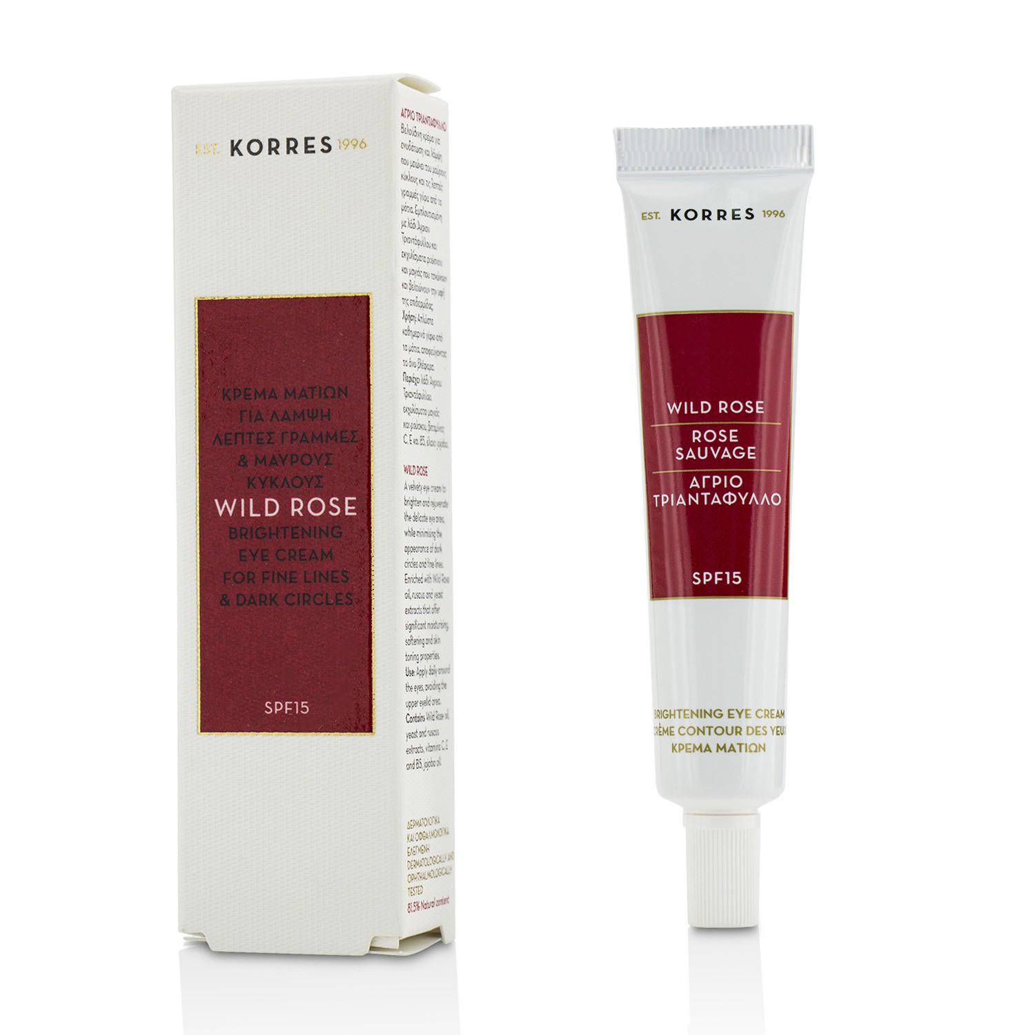 Korres Wild Rose Brightening Eye Cream SPF15 (Exp. Date 09/2018) 15ml/0.51oz