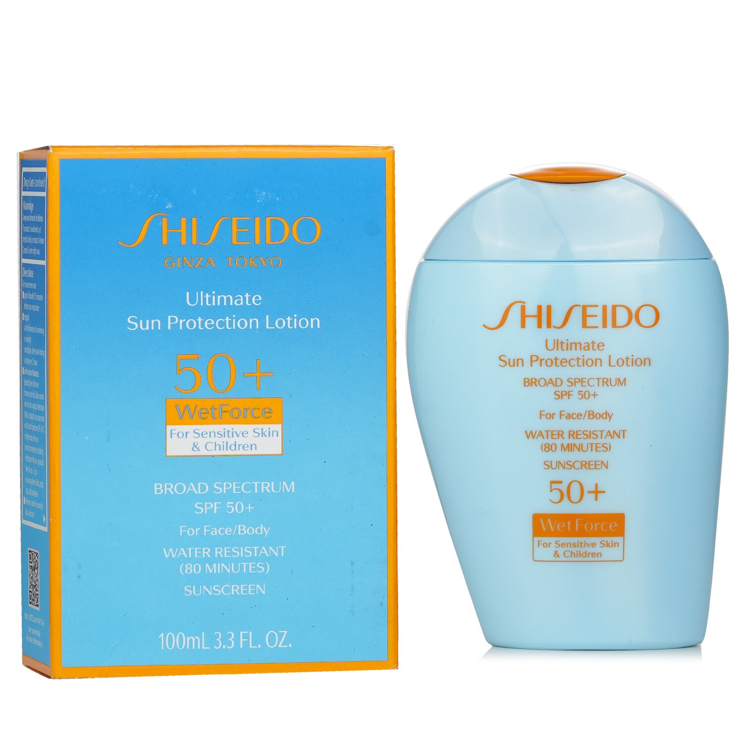 Shiseido Üz və Bədən üçün Ultimate Günəşdən Qoruyucu Losyon WetForce SPF 50+ - Həssas Dərilər və Uşaqlar üçün 100ml/3.3oz