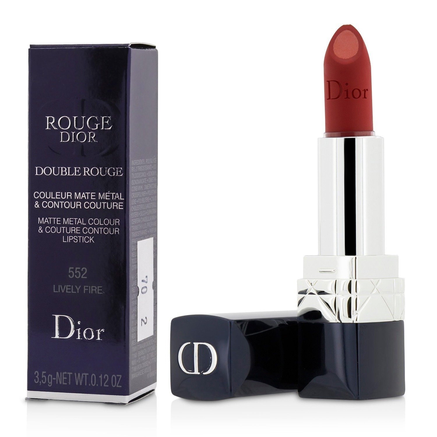 Christian Dior Rouge Dior Double Rouge Matte Metal Colour & Couture Contour Lipstick 3.5g/0.12oz