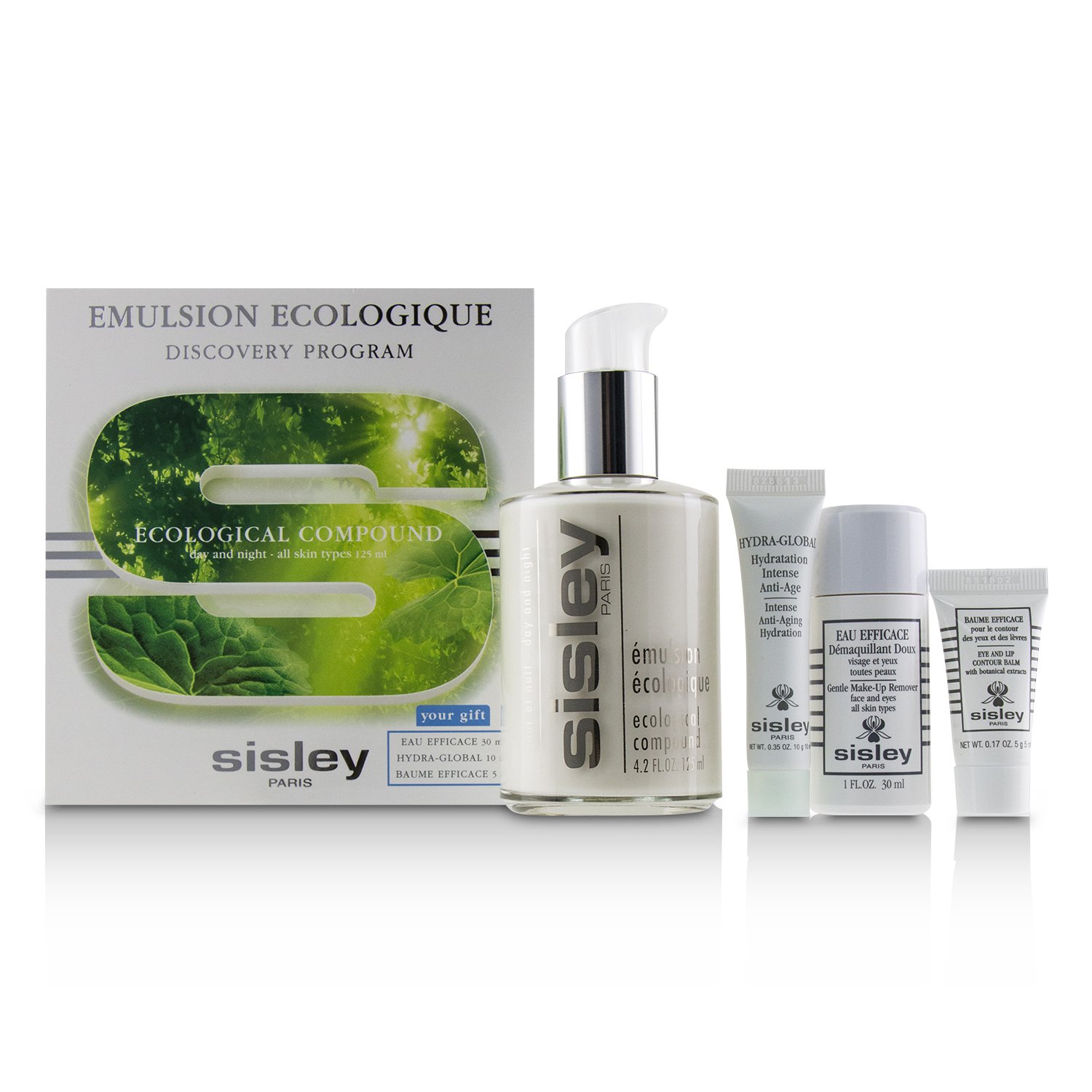 Sisley برنامج Emulsion Ecologique: Ecological Compound 125مل + Eau Efficace 30مل + Hydra-Global 10مل + Baume Efficace 5مل 4pcs