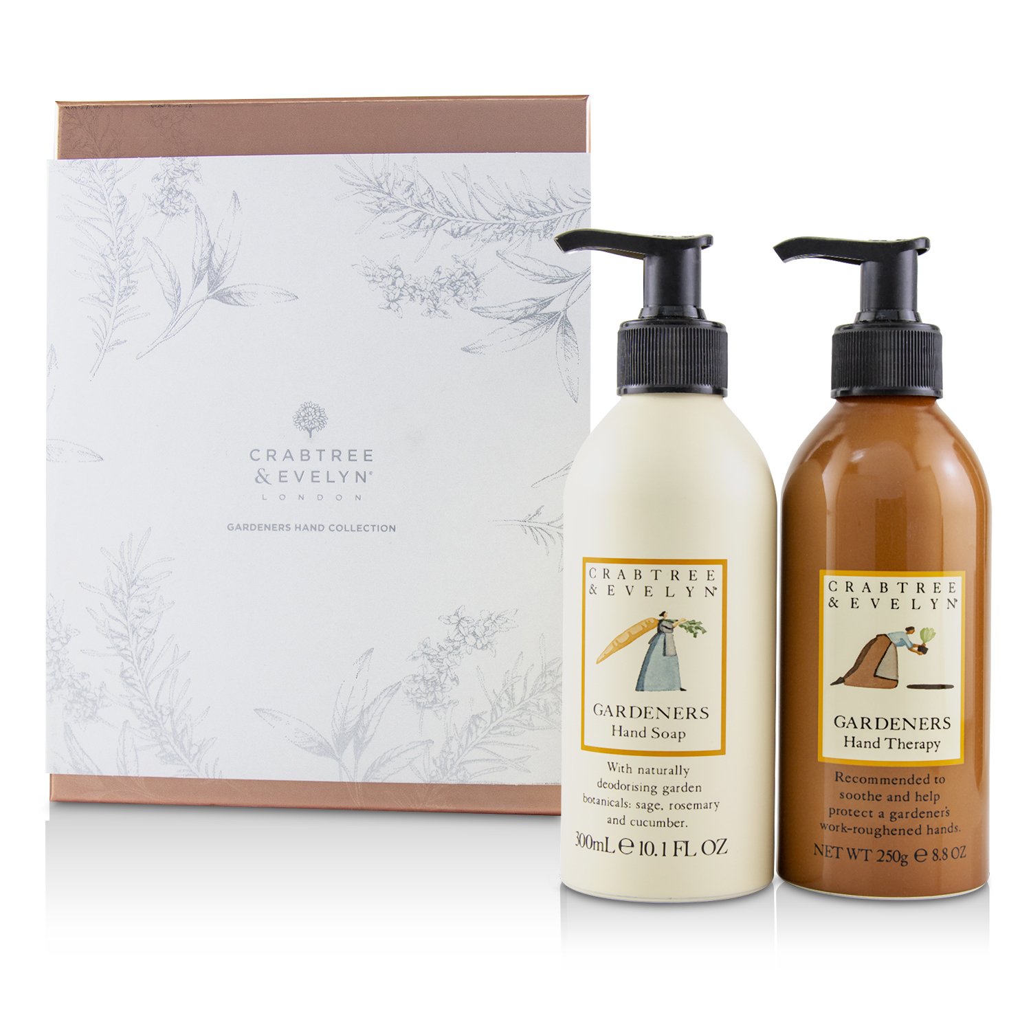 Crabtree & Evelyn مجموعة اليدين Gardeners: علاج لليدين 250 جرام + صابون لليدين 300مل 2pcs