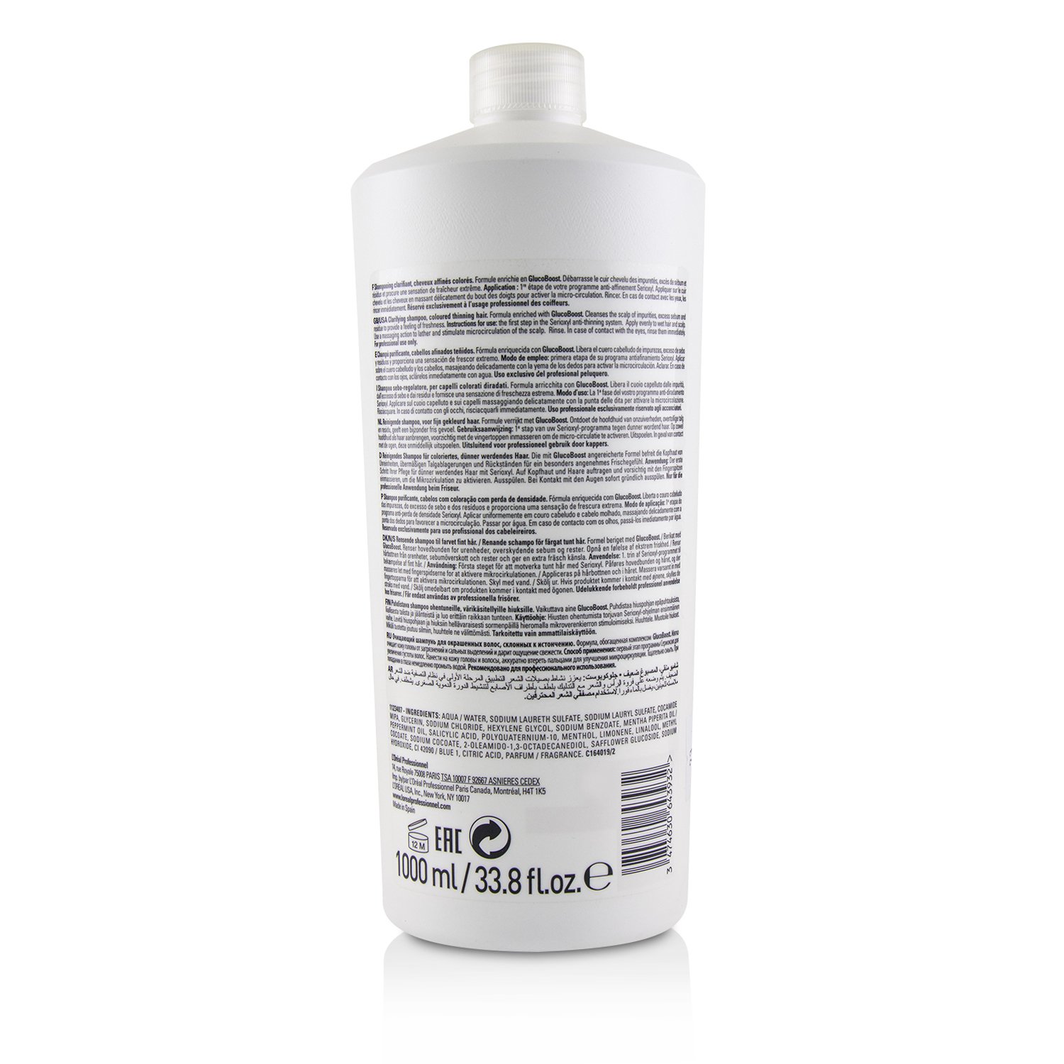 L'Oreal Professionnel Serioxyl GlucoBoost Clarifying Shampoo (Coloured Thinning Hair) 1000ml/33.8oz