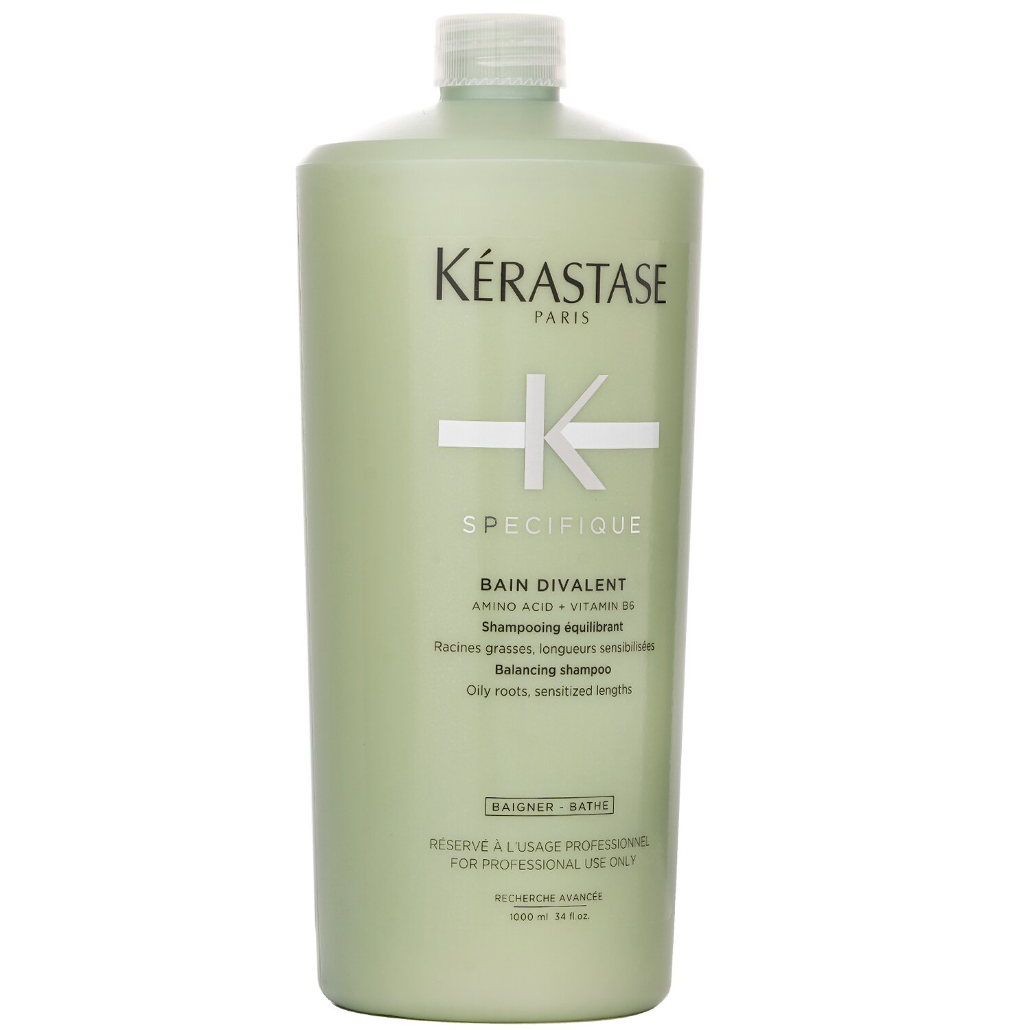 Kerastase Specifique Bain Divalent Champú Balanceante (Rapices Grasas, Longitudes Sensibilizadas) 1000ml/34oz