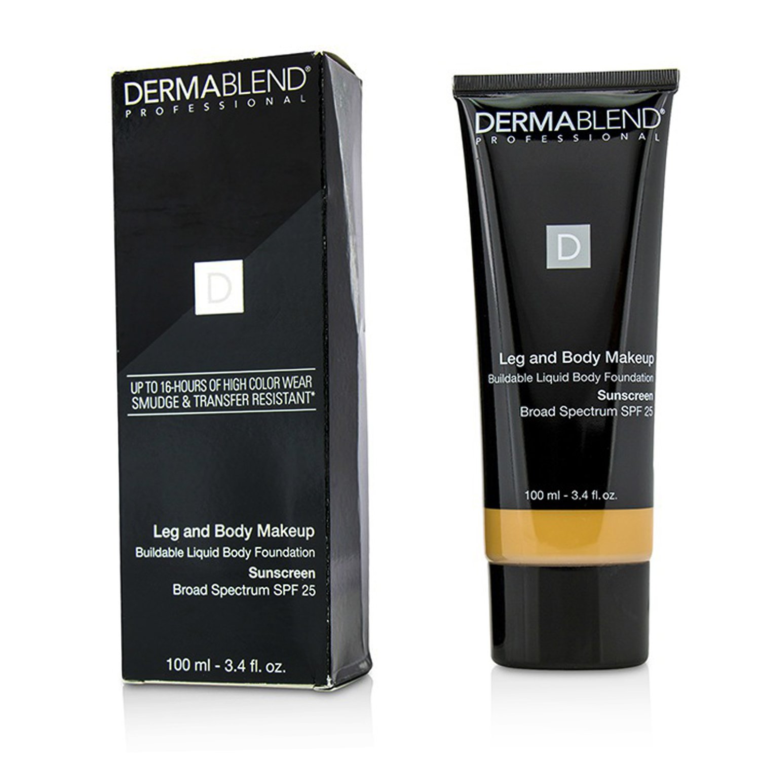 Dermablend Leg and Body Make Up Buildable Liquid Body Foundation Sunscreen Broad Spectrum SPF 25 100ml/3.4oz