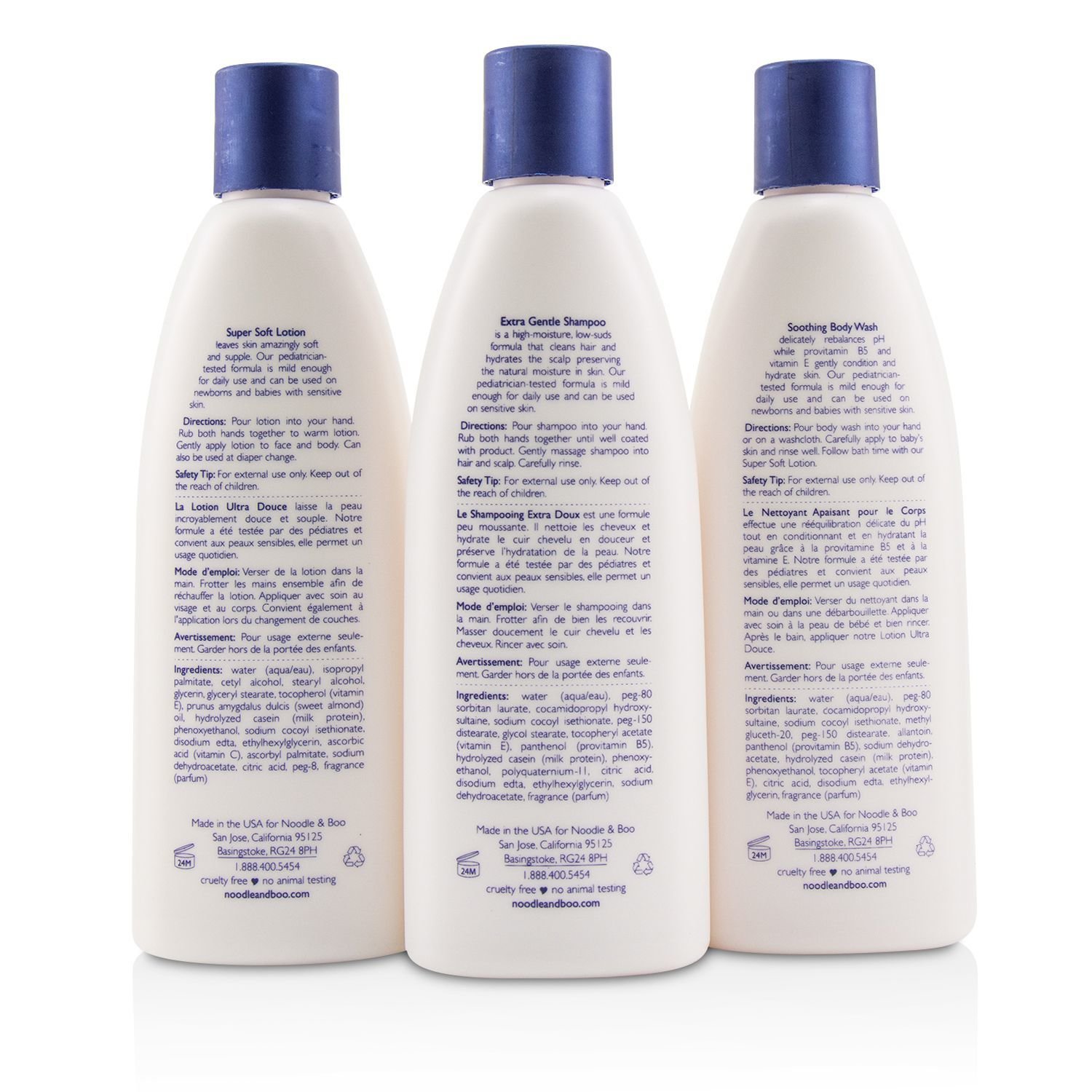 Noodle & Boo Conjunto de presente inicial: Shampoo Extra Suave 237ml/8oz + Sabonete Corporal Calmante 237ml/8oz + Loção Super Suave 237ml/8oz 3pc