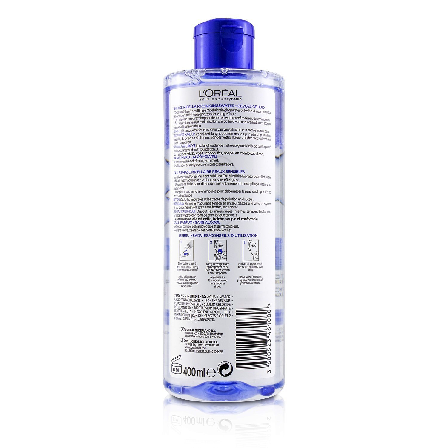 L'Oreal Agua Micelar Bi-Fásica (Bi-Fase Micellair Water) - Para Todo Tipo de Piel, incluso la Piel Sensible 400ml/13.3oz