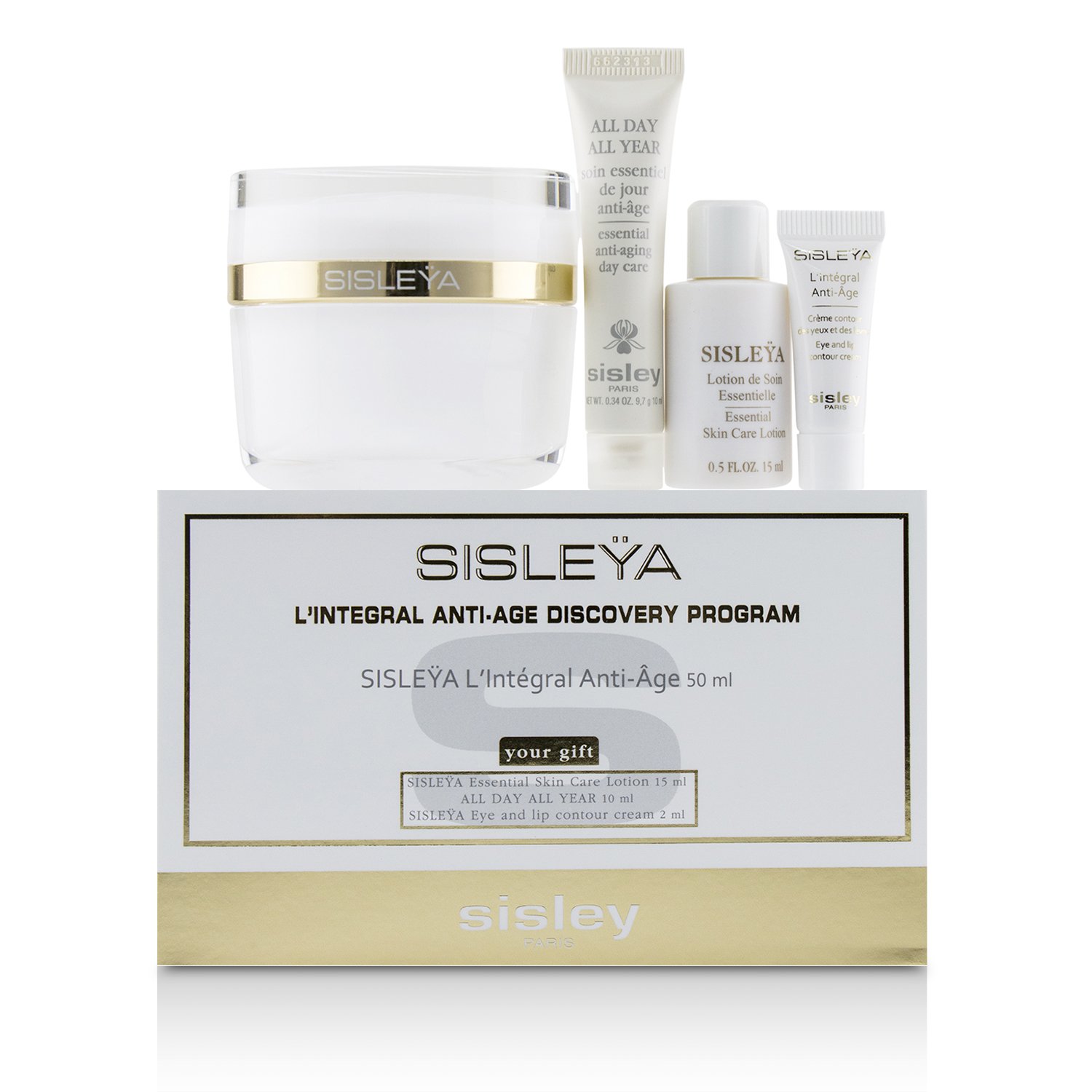 Sisley Sisleya L'Integral Anti-Age Discovery Program: Sisleya Face 50ml, Sisleya Lotion 15ml, Sisleya Eye 2ml, All Day All Year 10ml 4pcs