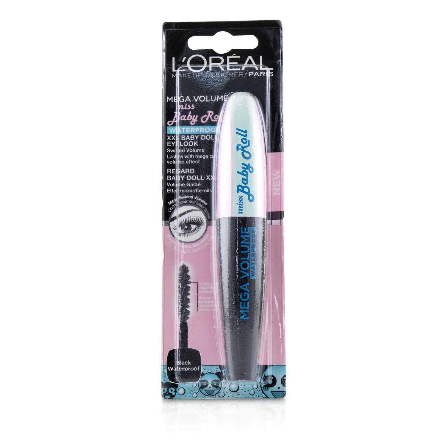 L Oreal Mega Volume Miss Baby Roll Waterproof Mascara Black 9.1ml 0.3oz Strawberrynet CA