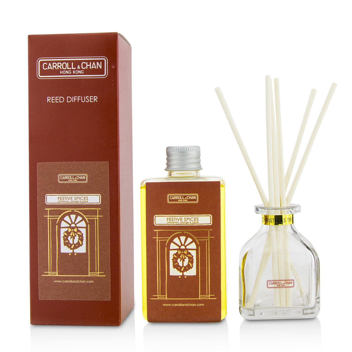 Carroll & Chan Difusor de Caña - Festive Spices (Cinnamon, Orange & Clove) 100ml/3.38oz