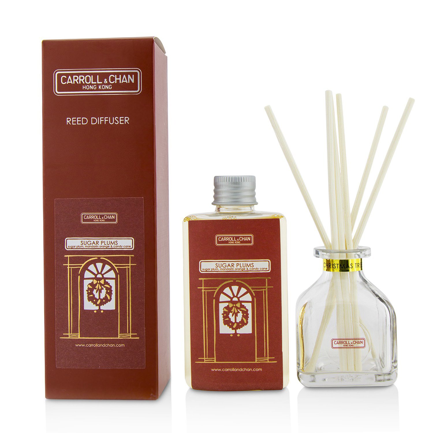 Carroll & Chan Reed Diffuser - Sugar Plums (Sugar Plum, Mandarin Orange & Candy Cane) 100ml/3.38oz