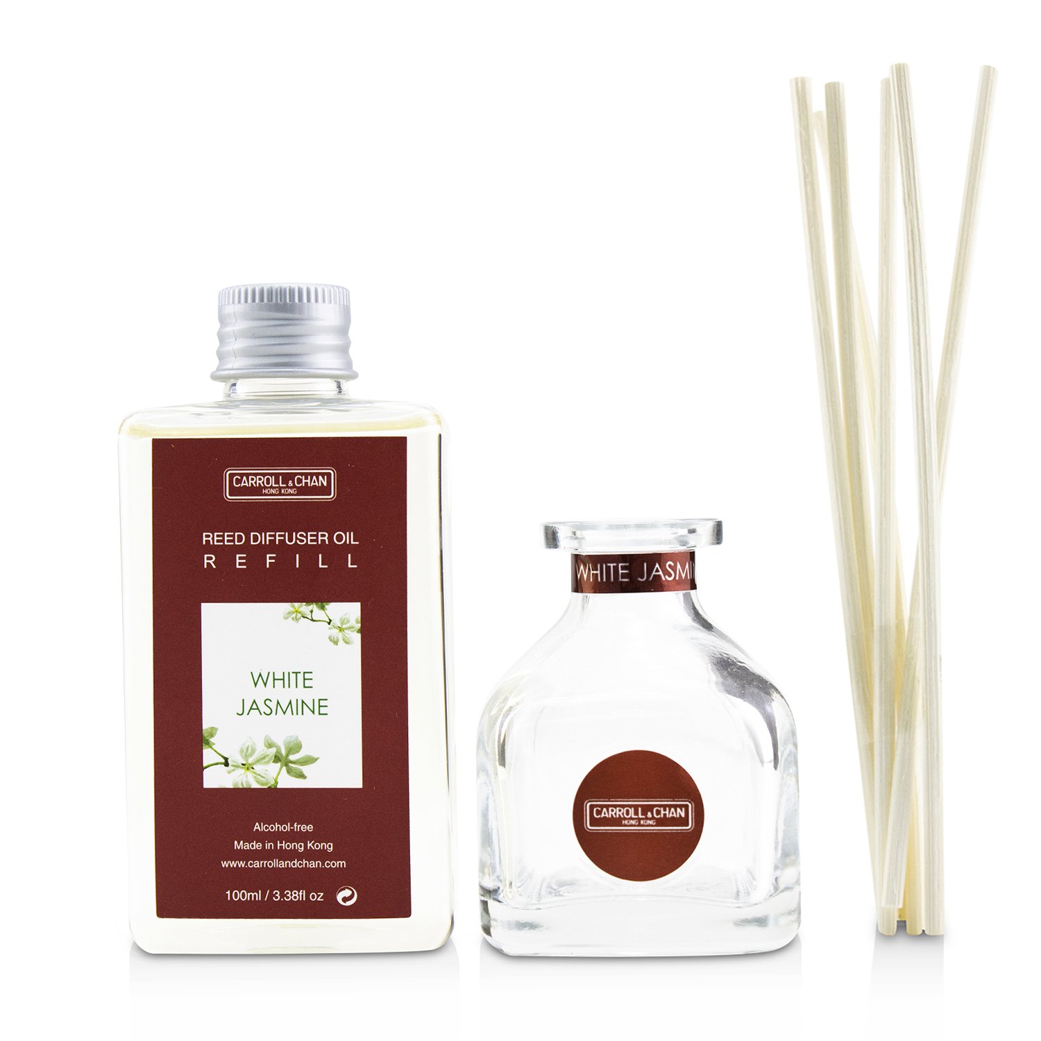 Carroll & Chan معطر قصب - الياسمين الأبيض 100ml/3.38oz