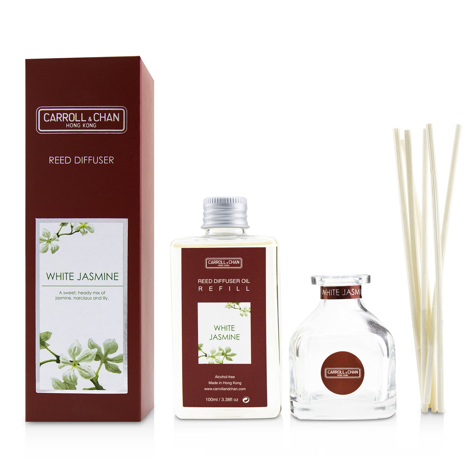 Carroll & Chan Dyfuzor zapachowy Reed Diffuser - White Jasmine 100ml/3.38oz