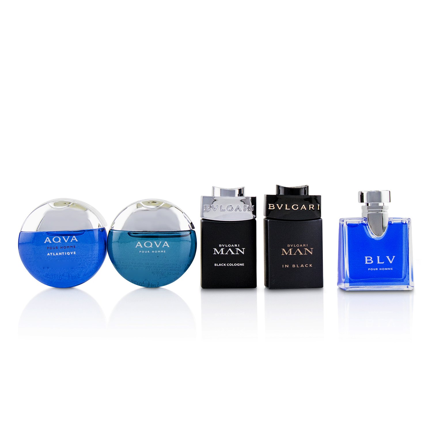 Bvlgari 寶格麗 Minature Coffret: Aqva + Aqva Atlantiqve + In Black + Black Cologne + BLV 5x5ml/0.17oz