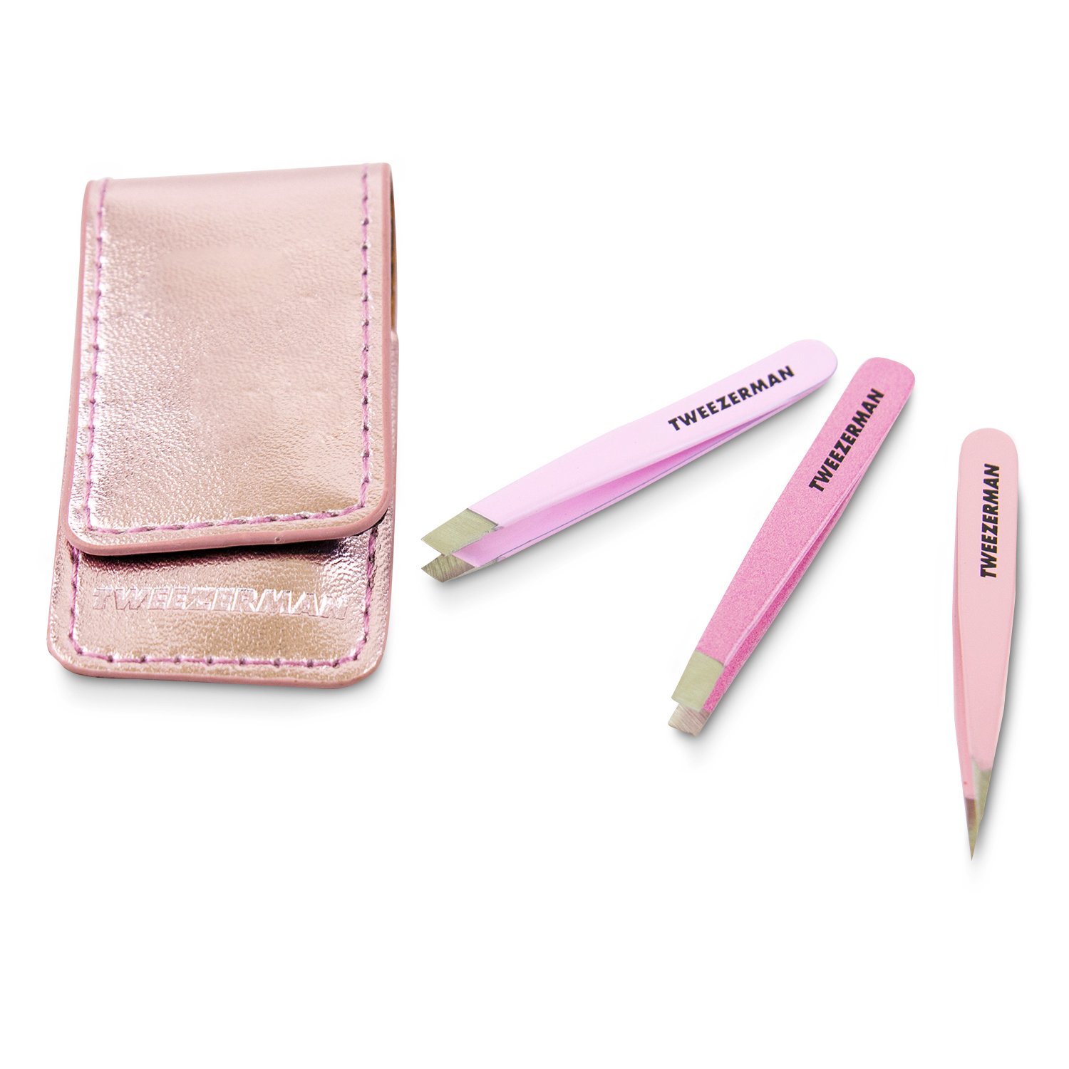 Tweezerman Micro Mini Tweezer Set (Studio Collection) 3pcs+1case