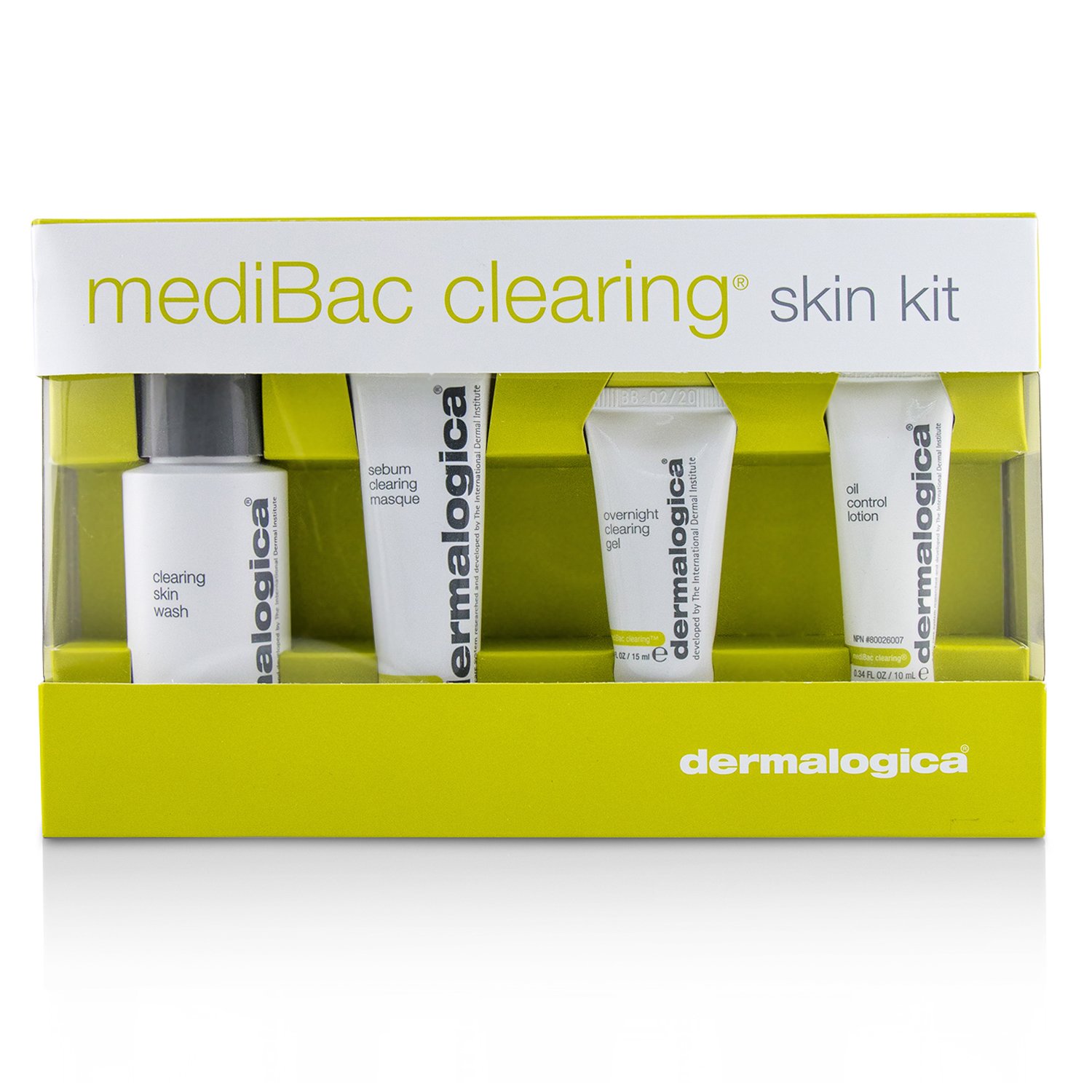 Dermalogica MediBac Clearing Skin Kit: Clearing Skin Wash + Sebum Clearing Masque + Overnight Clearing Gel + Oil Control Lotion 4pcs