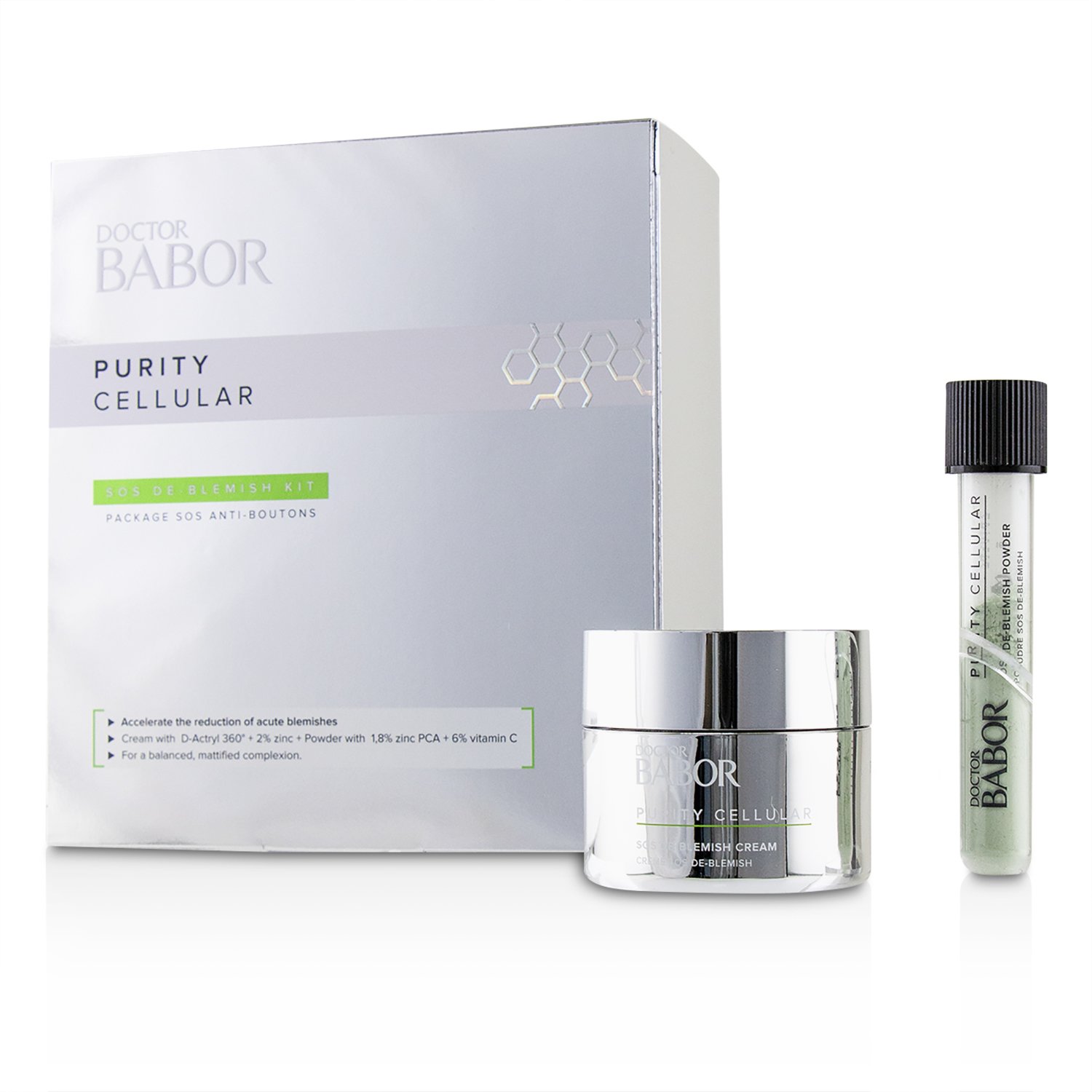 Babor Doctor Babor Purity Cellular SOS De-Blemish Kit: De-Blemish Cream 50ml/1.7oz + De-Blemish Powder 5g/0.16oz 2pcs