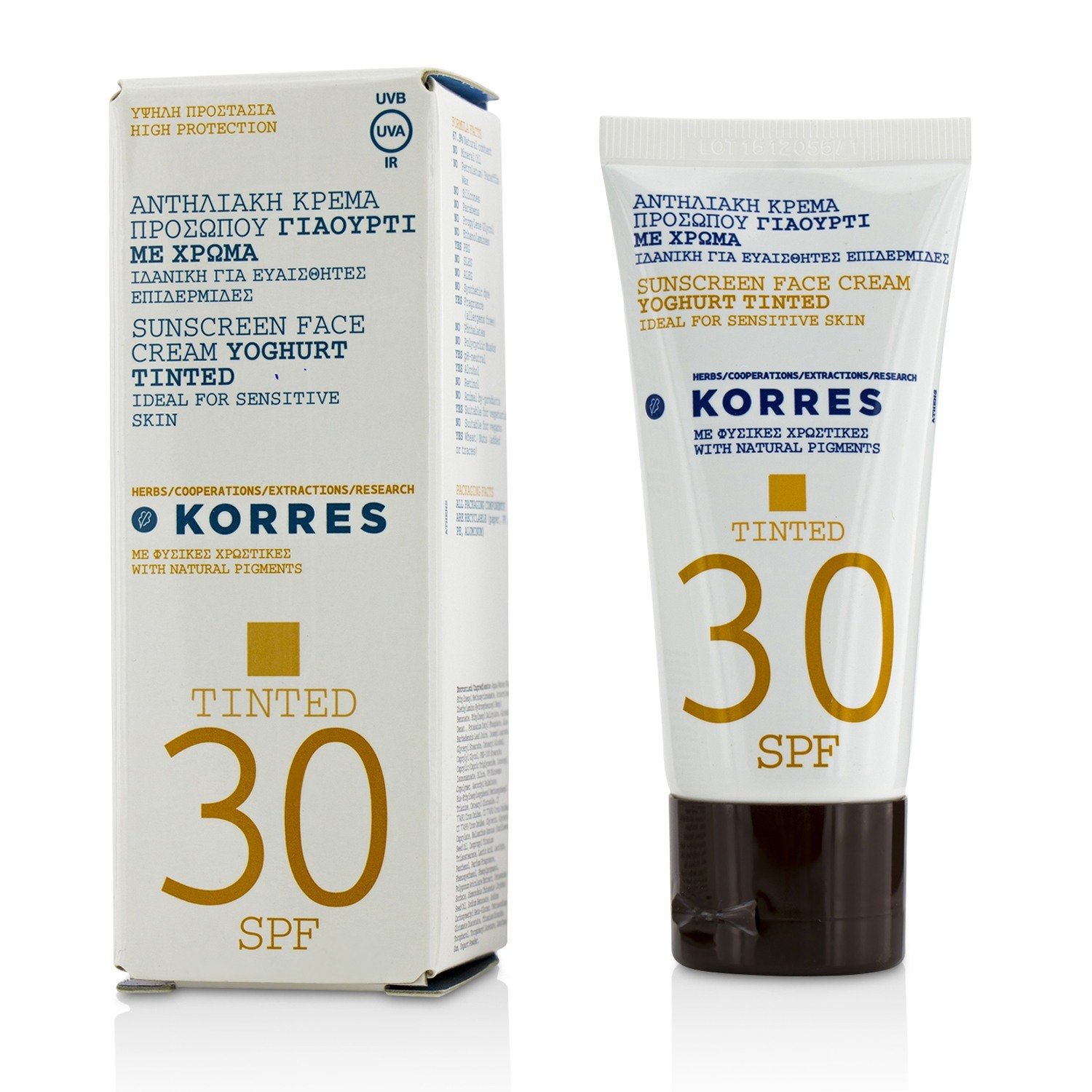 Korres Yoghurt Tinted Sunscreen Face Cream SPF30 - Ideal For Sensitive Skin (Exp. Date 11/2018) 50ml/1.69oz