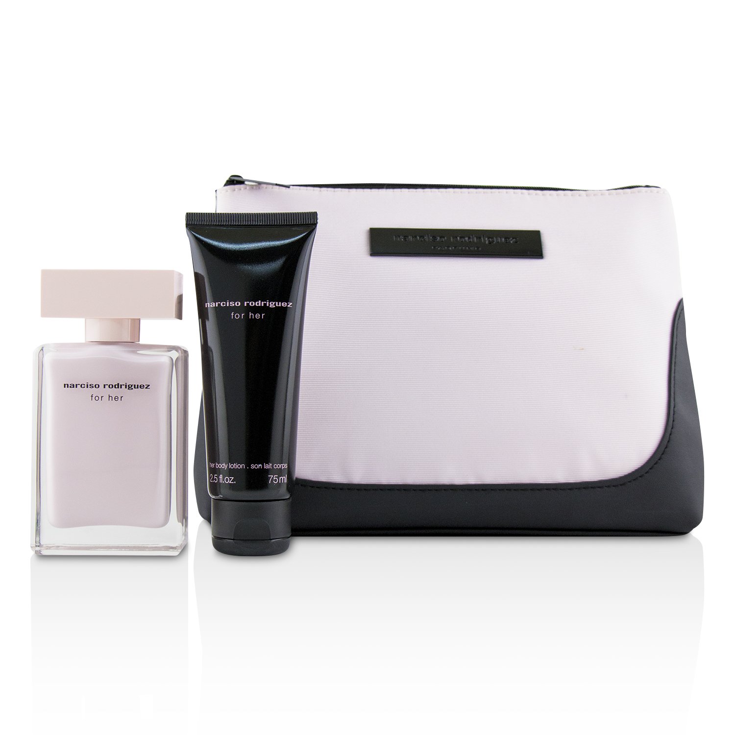 Narciso Rodriguez For Her Coffret: Eau De Parfum Spray 50ml/1.6oz + Her Body Lotion 75ml/2.5oz + Pouch 2pcs+1Pouch