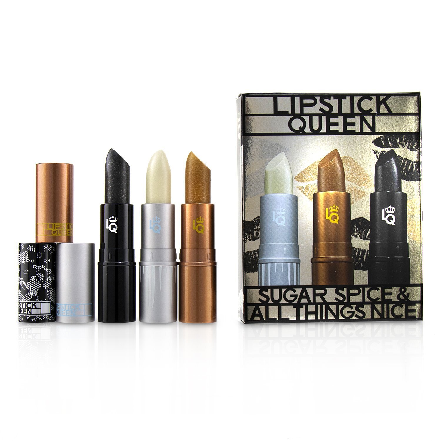 Lipstick Queen Sugar Spice & All Things Nice Lipstick Set : (1x Ice Queen, 1x Queen Bee, 1x Black Lace Rabbit) 3x3.5g/0.12oz