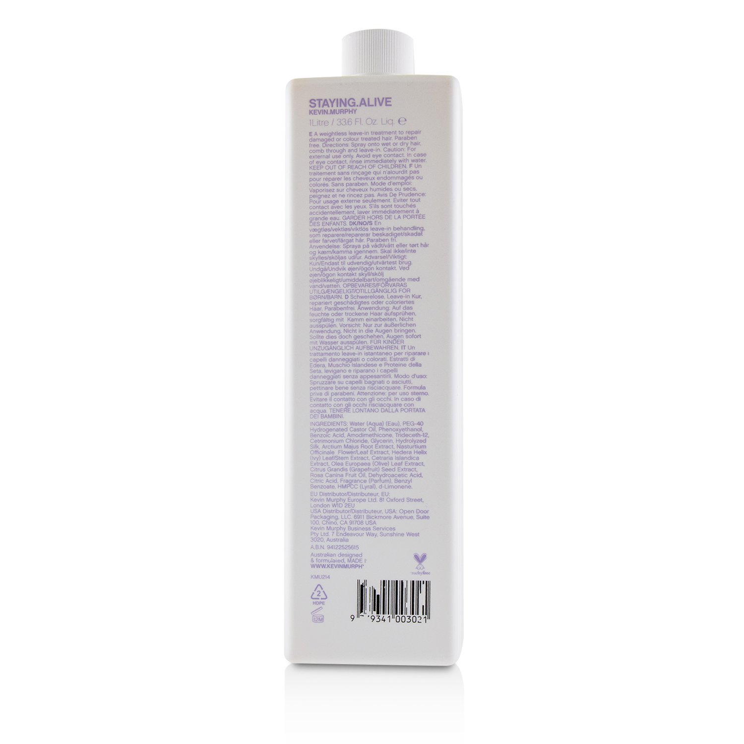 Kevin.Murphy علاج يترك على الشعر Stying.Alive ( علبة متضررة قليلاً ) 1000ml/33.6oz