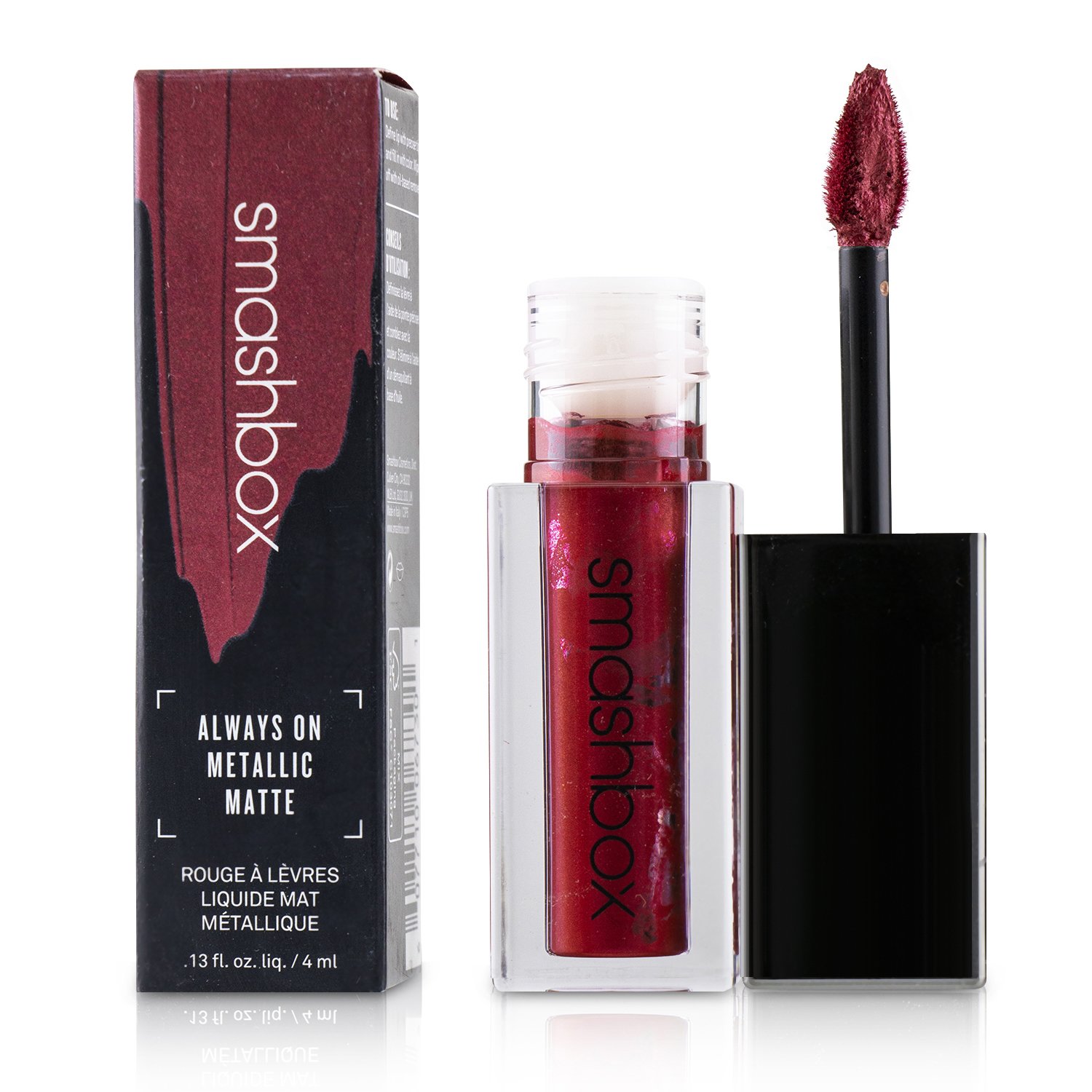 Smashbox أحمر شفاه غير لامع معدني Always On (أحمر باللؤلؤ الأحمر) 4ml/0.13oz